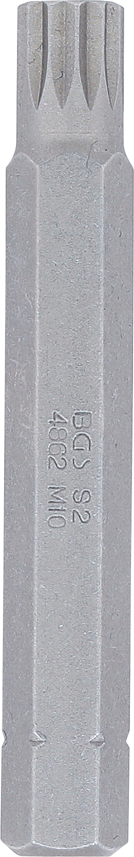 BGS Bit | Länge 75 mm | Antrieb Außensechskant 10 mm (3/8") | Innenvielzahn (für XZN) M10