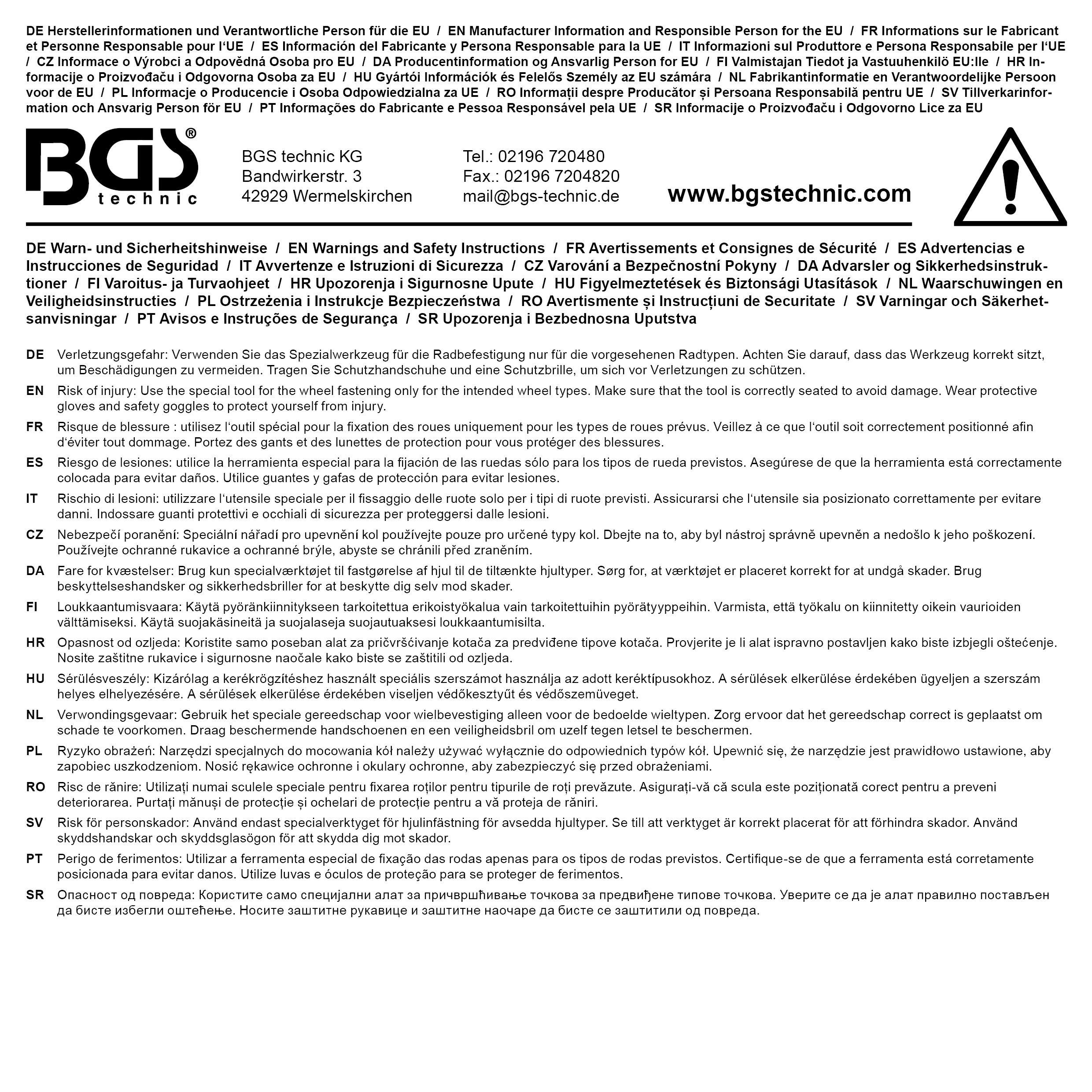 BGS Rad-Kreuzschlüssel mit Gelenk | für Pkw  | Vierkant | SW 17 x 19 x 21 x 12,5 mm (1/2")