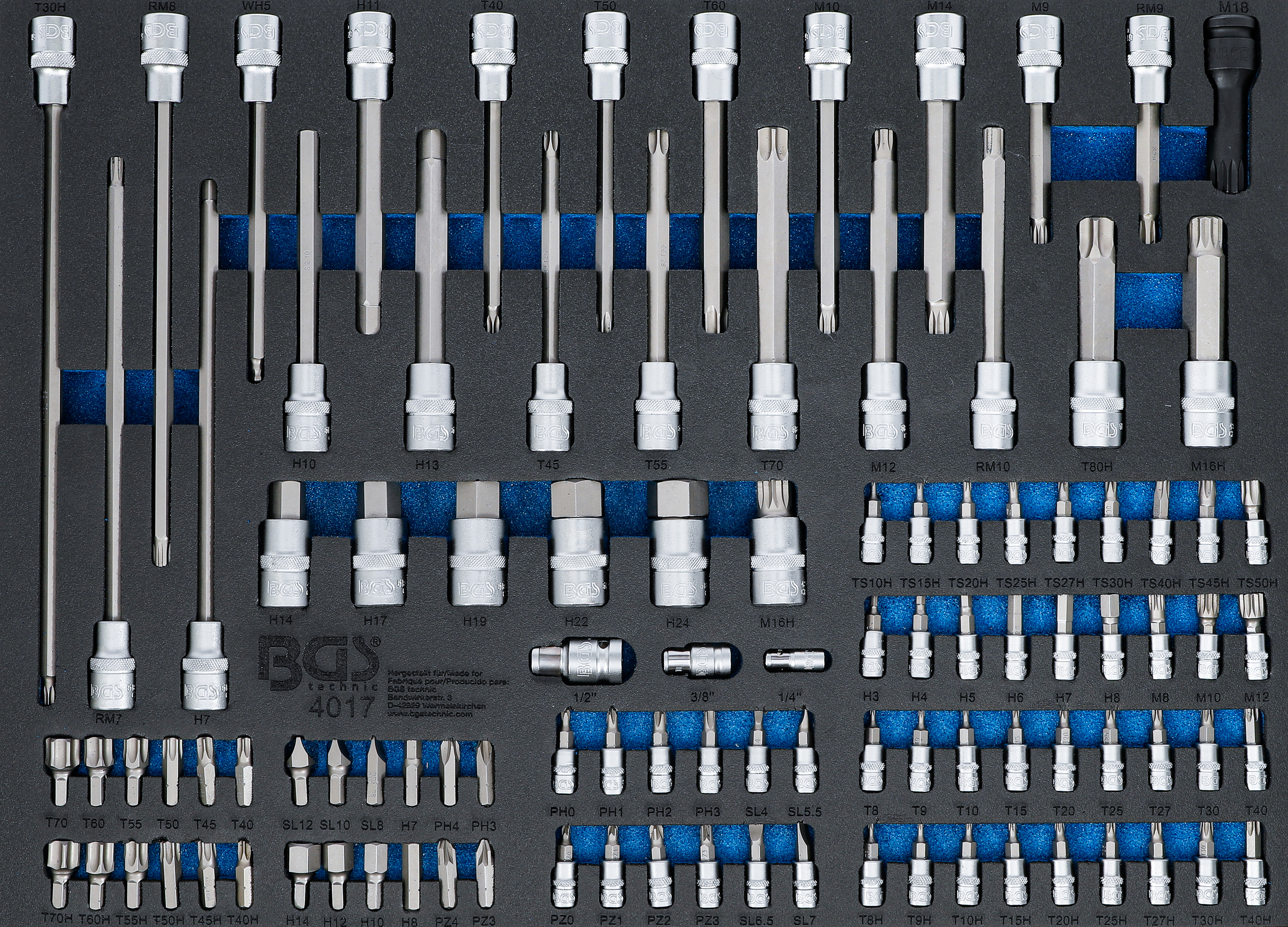 BGS Werkstattwageneinlage 3/3: Bits und Bit-Einsätze | 104-tlg.