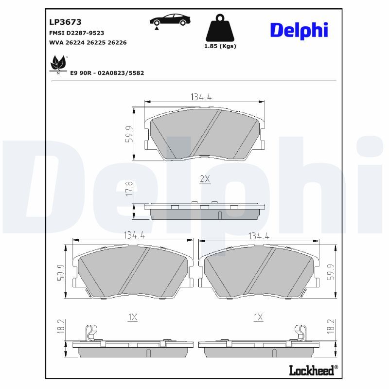 Bremsbelagsatz, Scheibenbremse