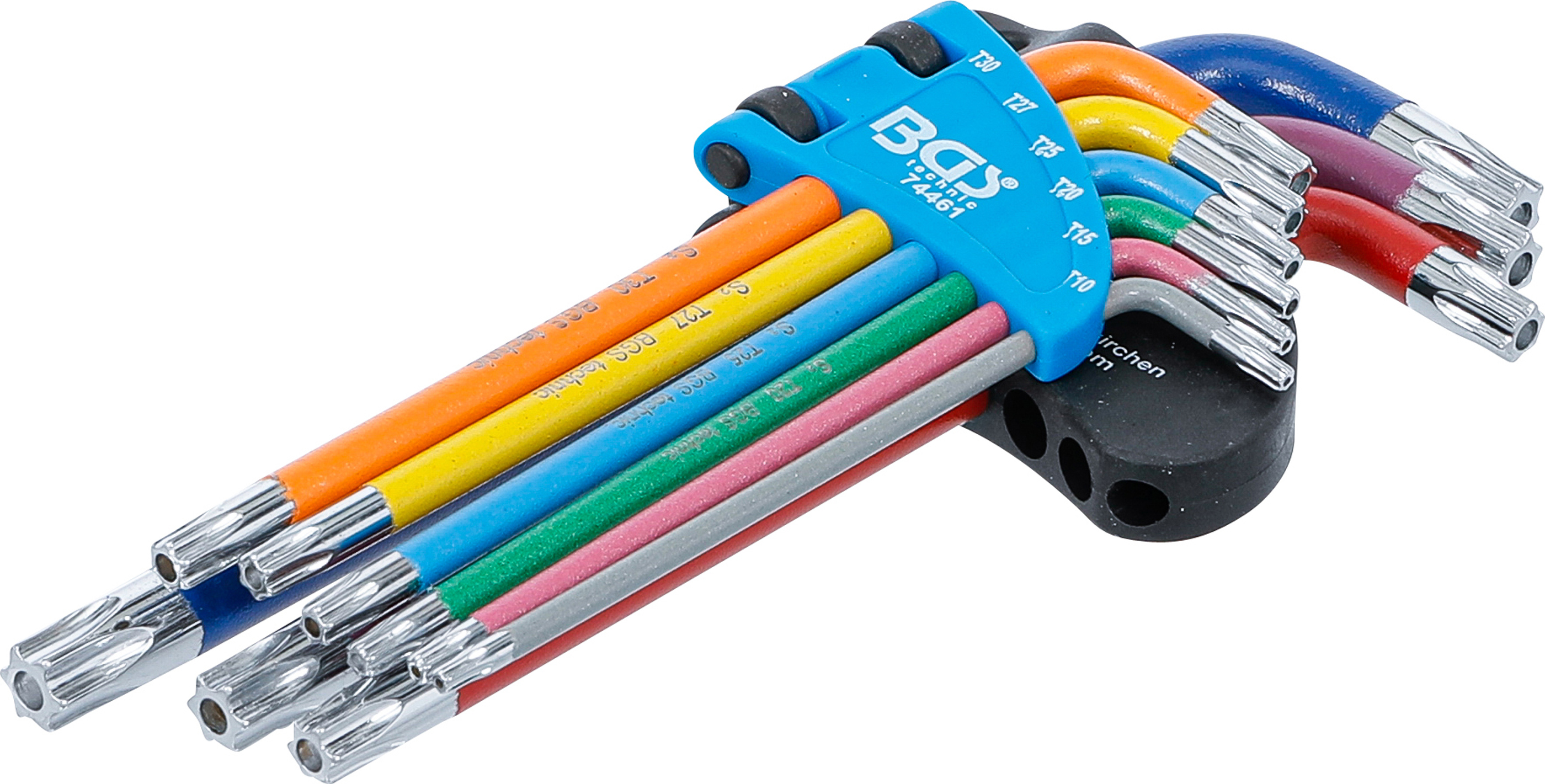 BGS Winkelschlüssel-Satz | Multicolour | T-Profil (für Torx) mit Bohrung T10 - T50 | 9-tlg.