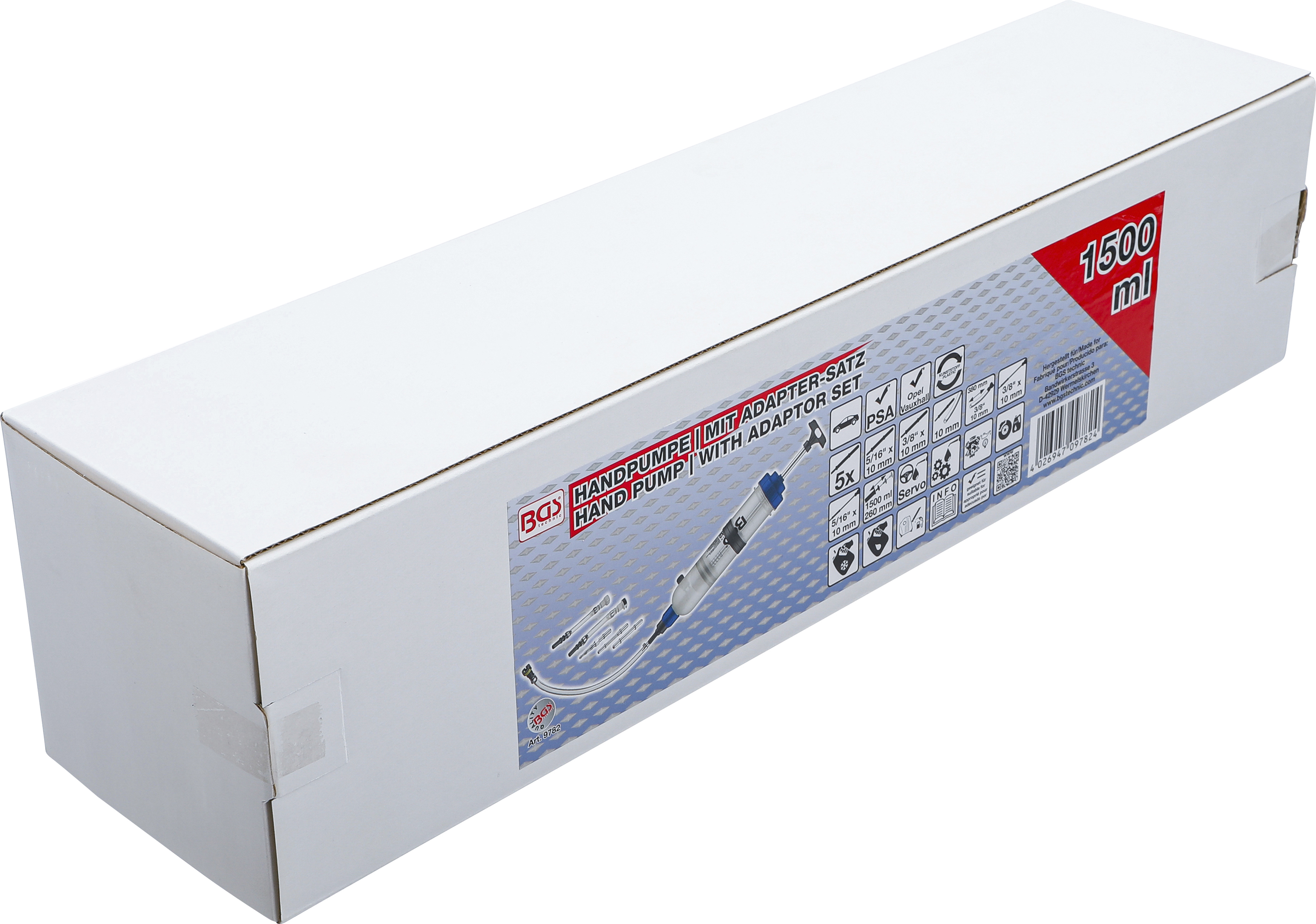 BGS Handpumpe | 1500 ml | mit Adapter-Satz