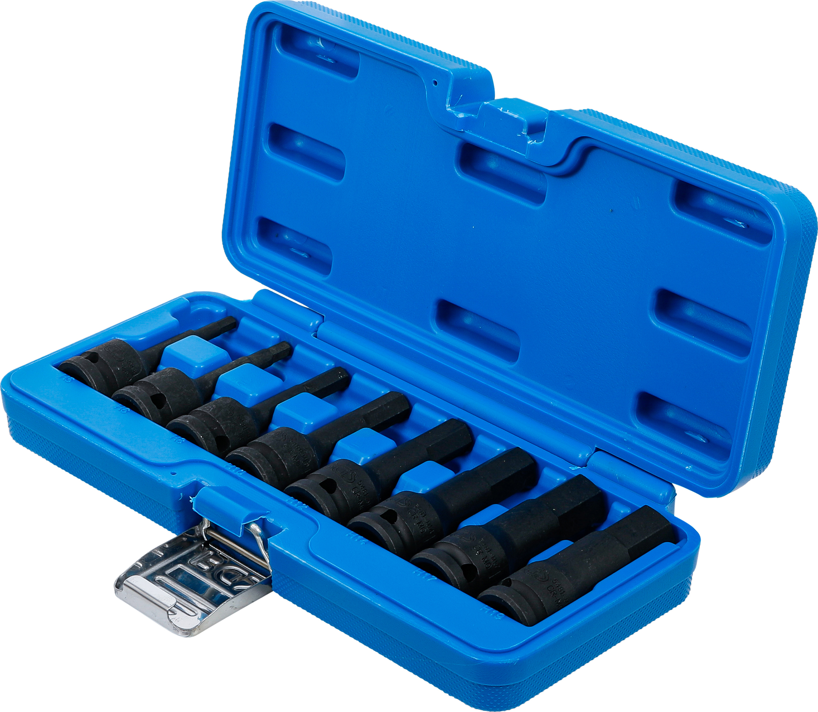 BGS Kraft-Bit-Einsatz-Satz | Antrieb Innenvierkant 12,5 mm (1/2") | Innensechskant 5 - 19 mm | 8-tlg.