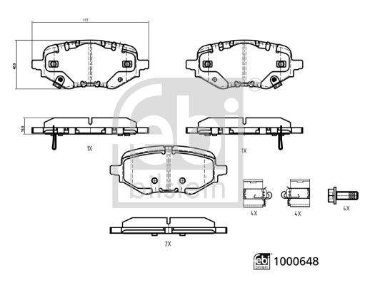 Bremsbelagsatz, Scheibenbremse
