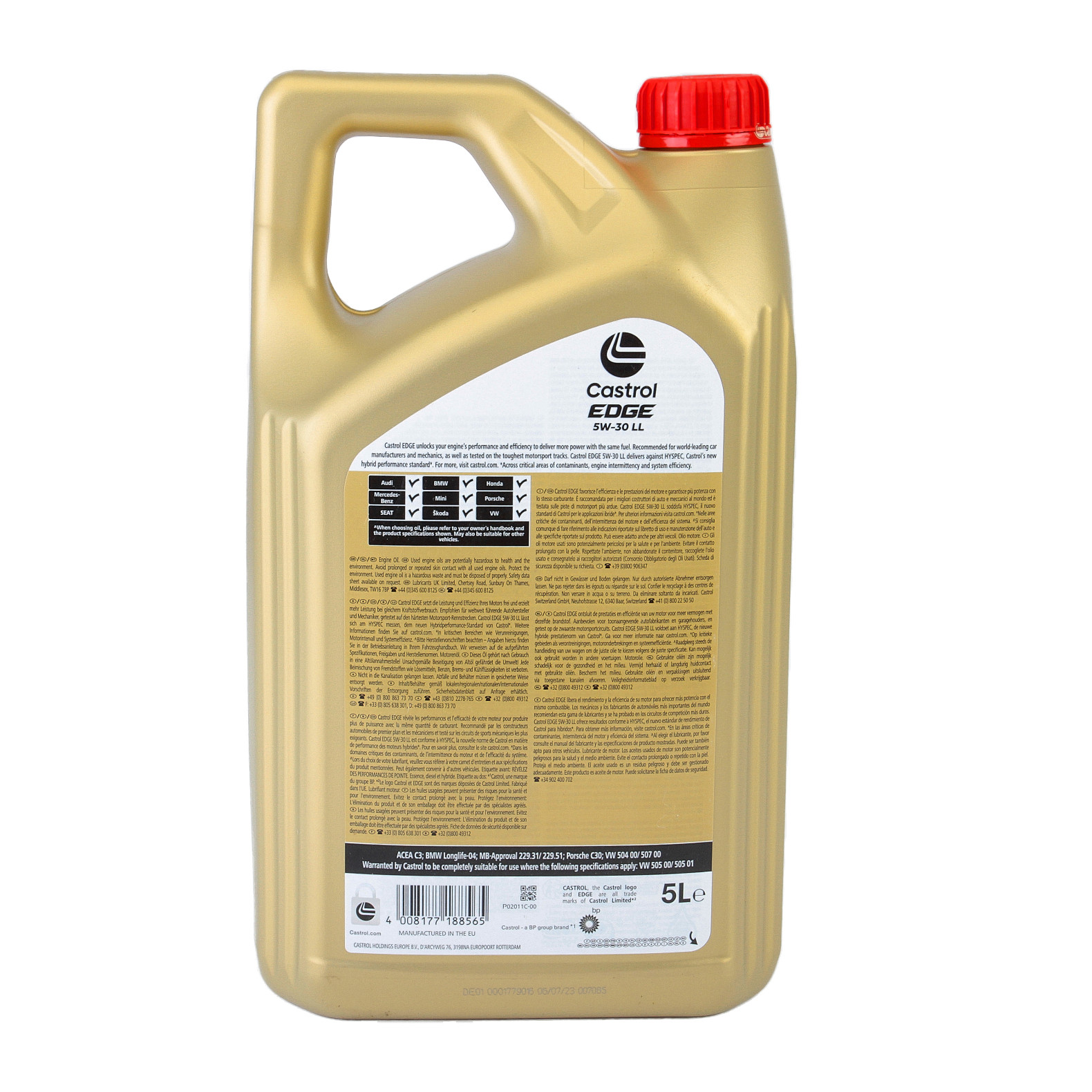 5W-30 Castrol EDGE LL Titanium FST Motoröl 5 Liter