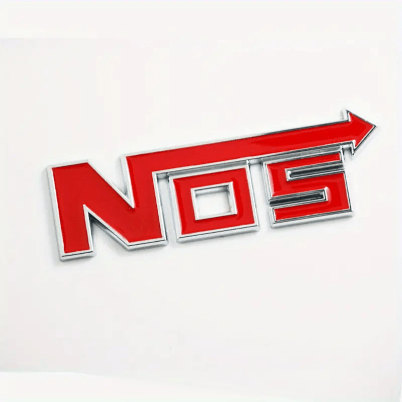 NOS Auto Emblem Nos Flasche 3D Sticker Rot 3,2x11 cm