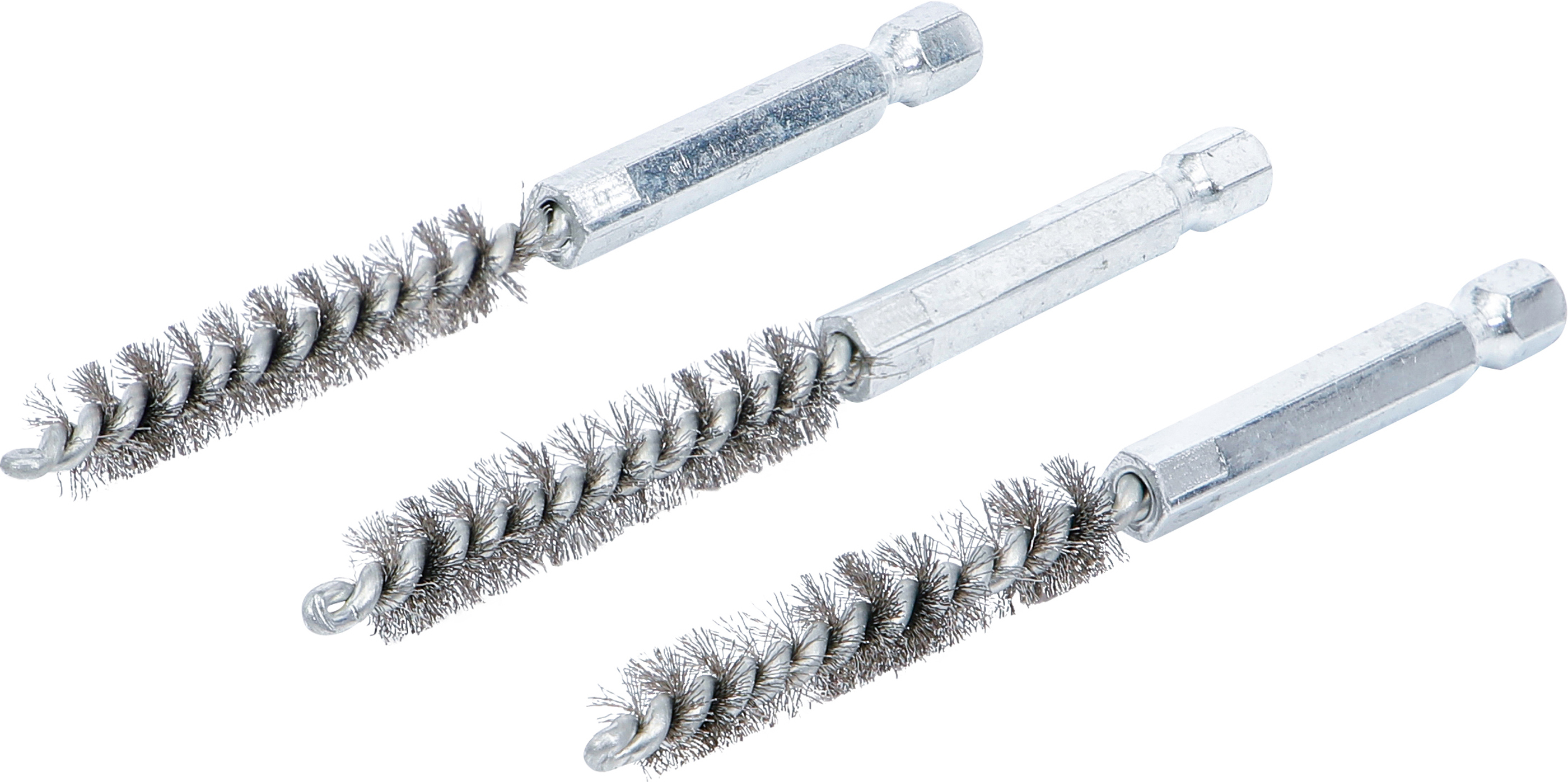 BGS Stahlbürste | 9 mm | Antrieb Außensechskant 6,3 mm (1/4") | 3-tlg.