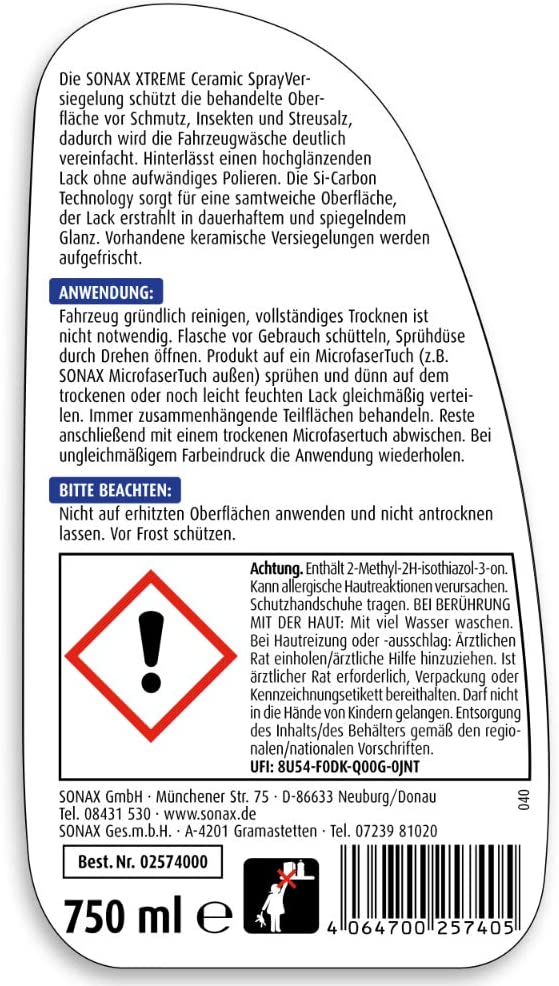 Sonax Xtreme Ceramic Spray Versiegelung 750 ml