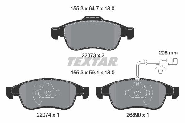 Bremsbelagsatz, Scheibenbremse