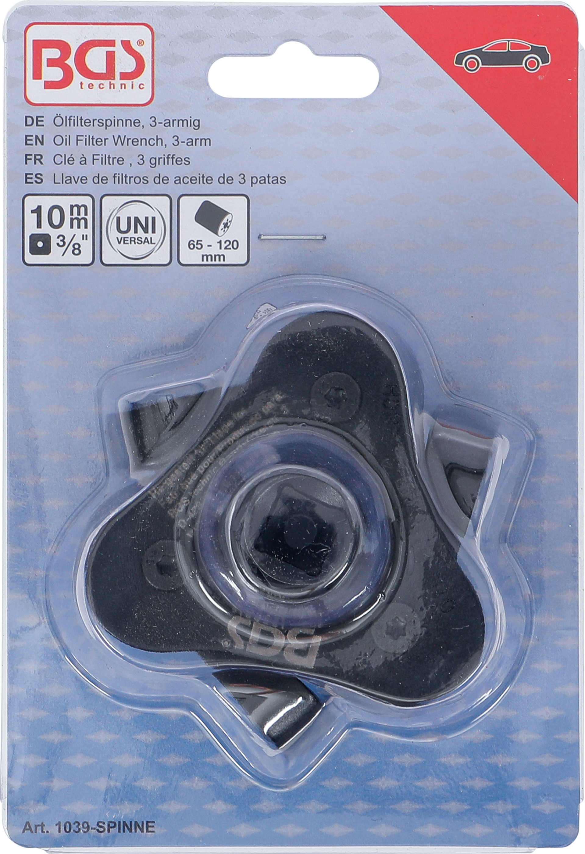 BGS Ölfilterspinne, 3-armig | für Ölfilter Ø 65 - 120 mm