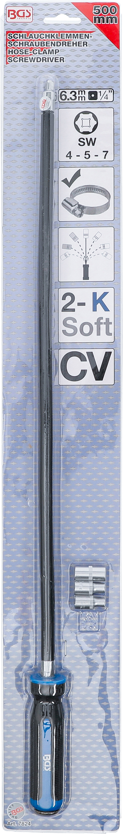 BGS Schlauchklemmen-Schraubendreher-Set | 6,3 mm (1/4") | 500 mm