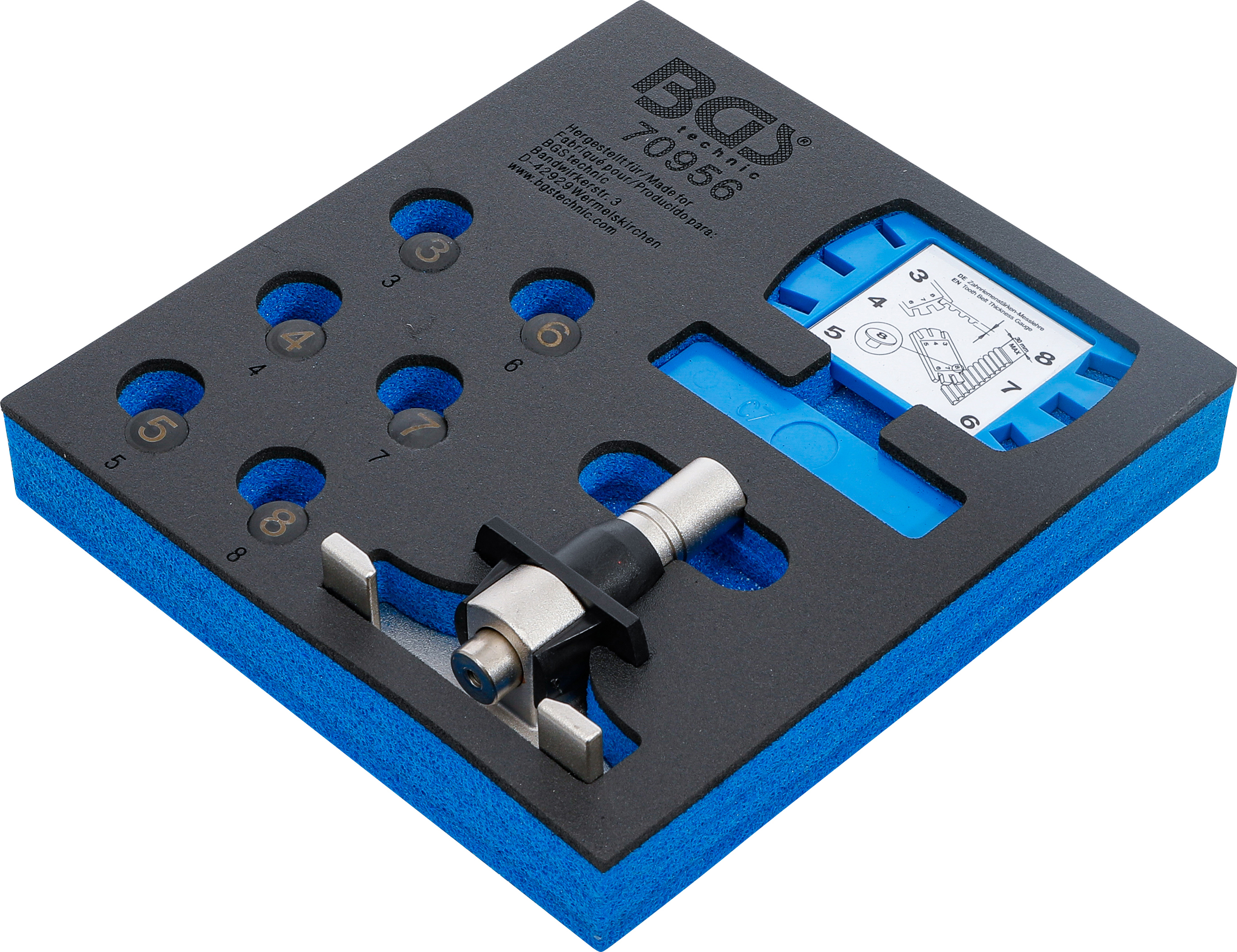 BGS Werkstattwageneinlage 1/6: Zahnriemen-Spannungsprüfer & Messwerkzeug-Satz