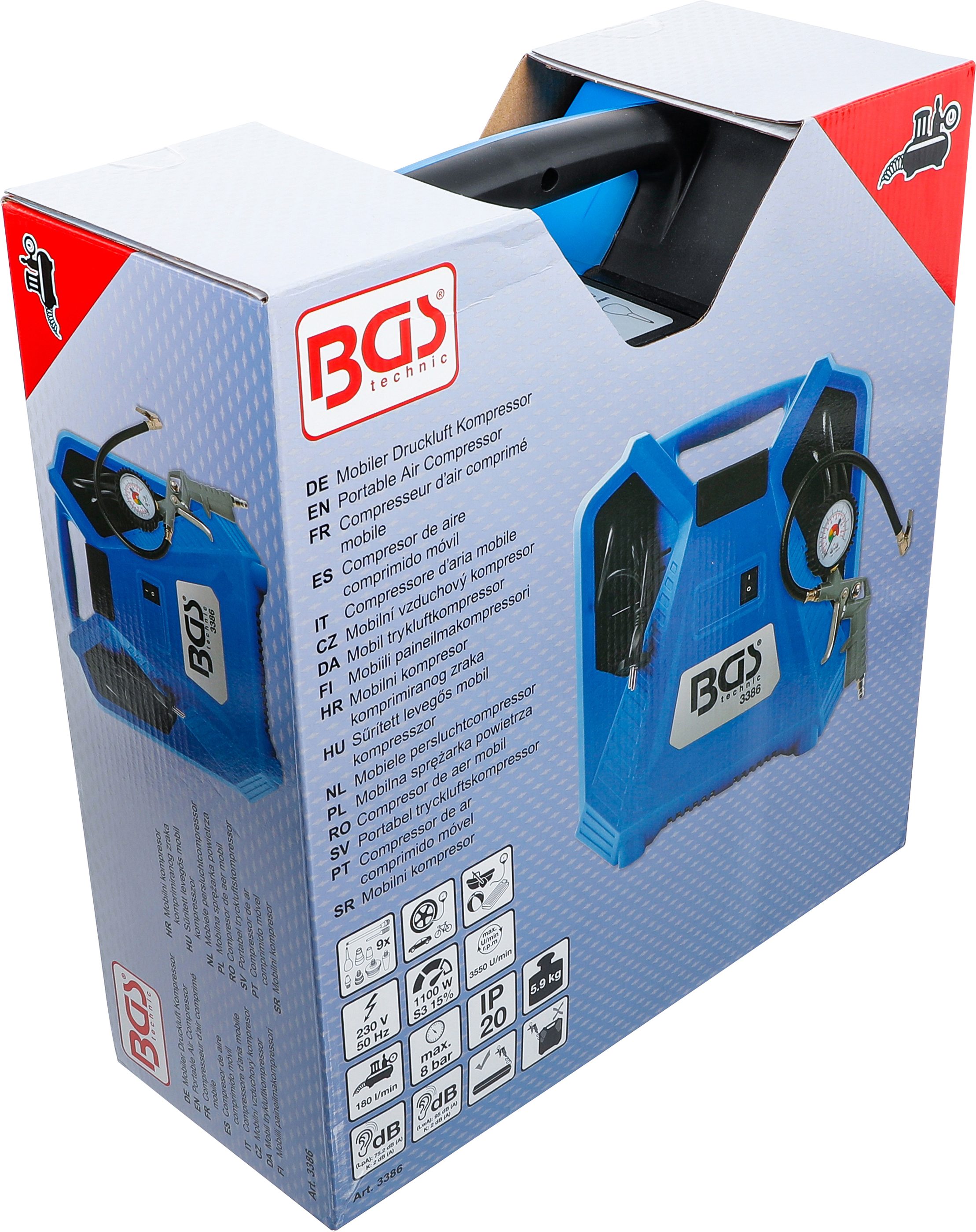 BGS Mobiler Druckluft Kompressor