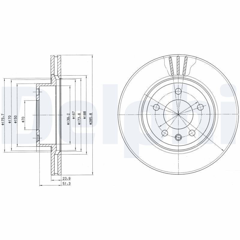 Bremsscheibe “DELPHI belüftet , 5 , R90 Homologated ”
