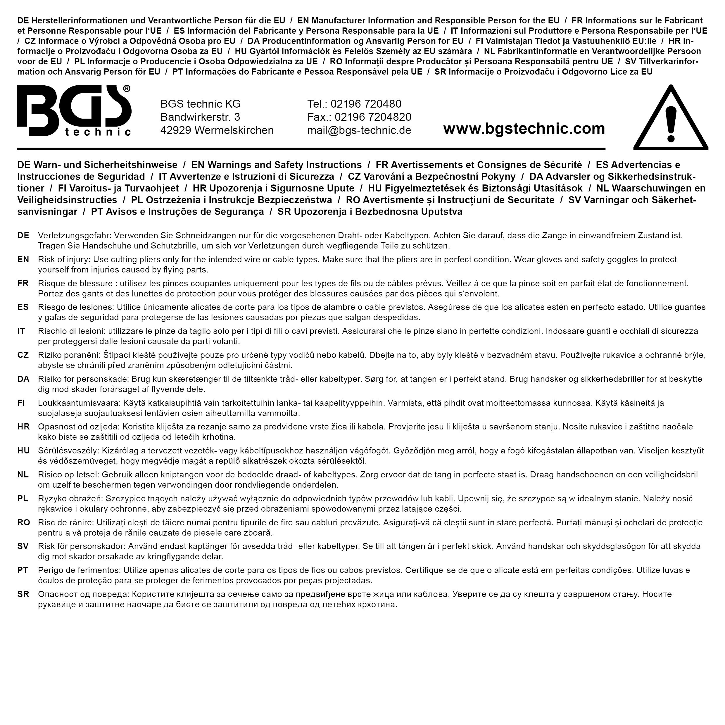 BGS Ersatzklinge für Schlauch-Schneidezange | für Art. 8869