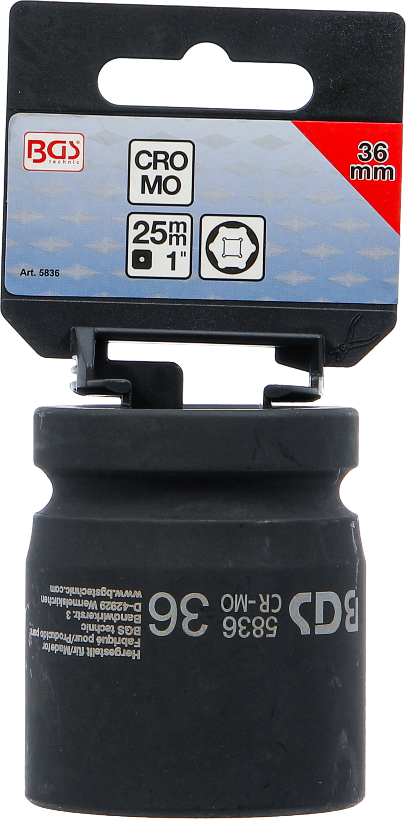 BGS Kraft-Steckschlüssel-Einsatz Sechskant | Antrieb Innenvierkant 25 mm (1") | SW 36 mm