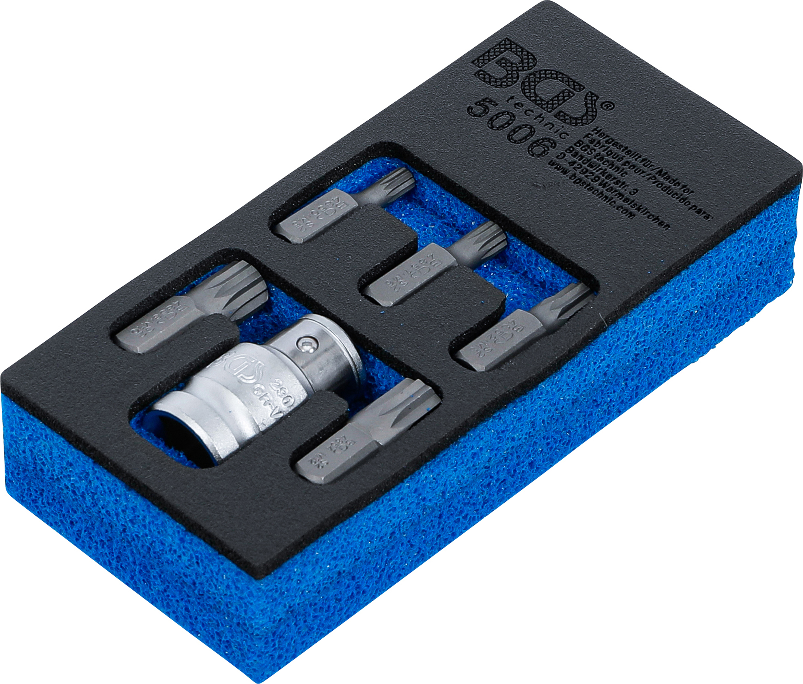 BGS Schraubendreher-Bit-Satz | Antrieb Außensechskant 10 mm (3/8") | Innenvielzahn (für XZN) | 6-tlg.