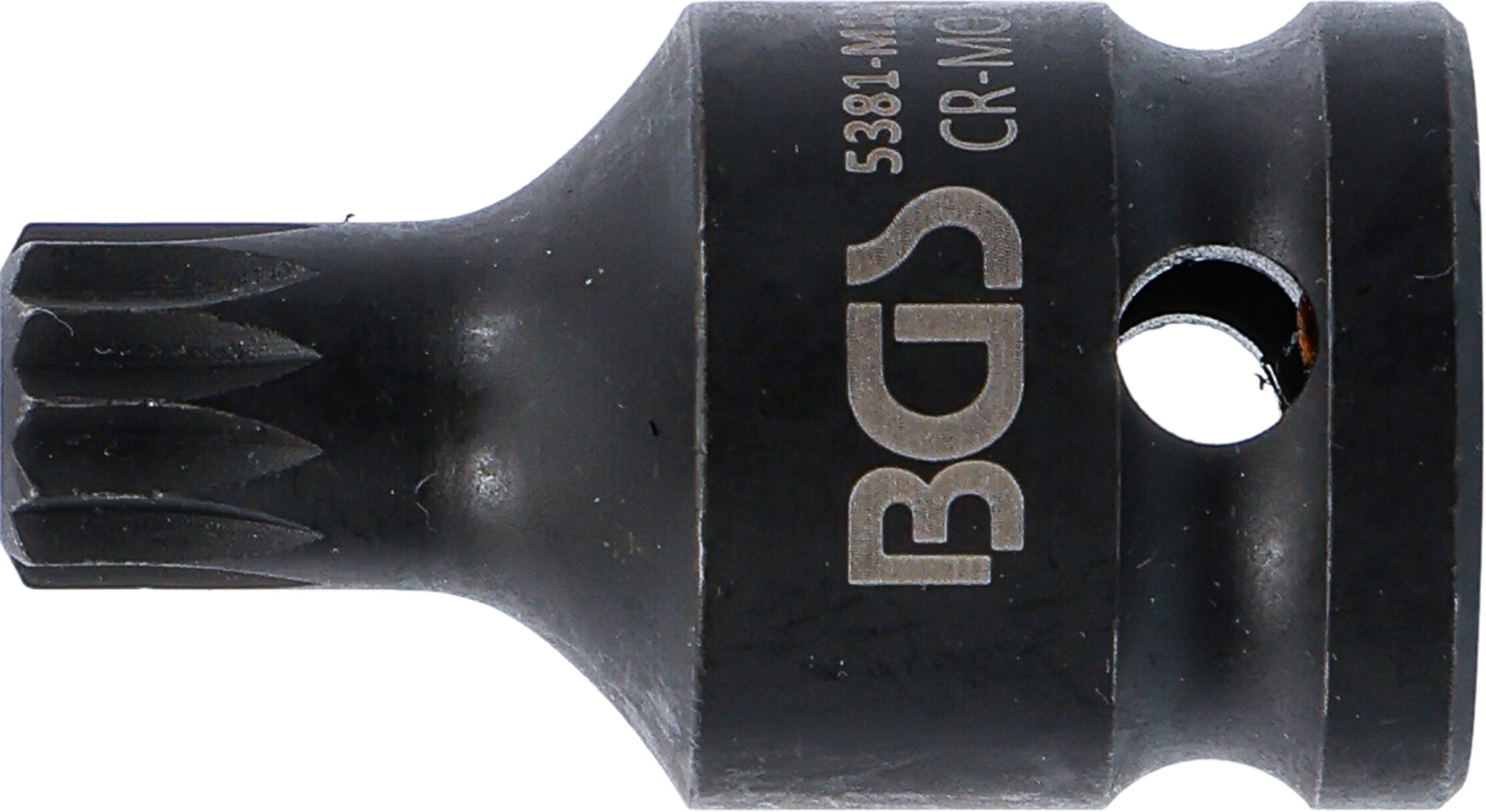BGS Kraft-Bit-Einsatz | Länge 43 mm | Antrieb Innenvierkant 12,5 mm (1/2") | Innenvielzahn (für XZN) M12