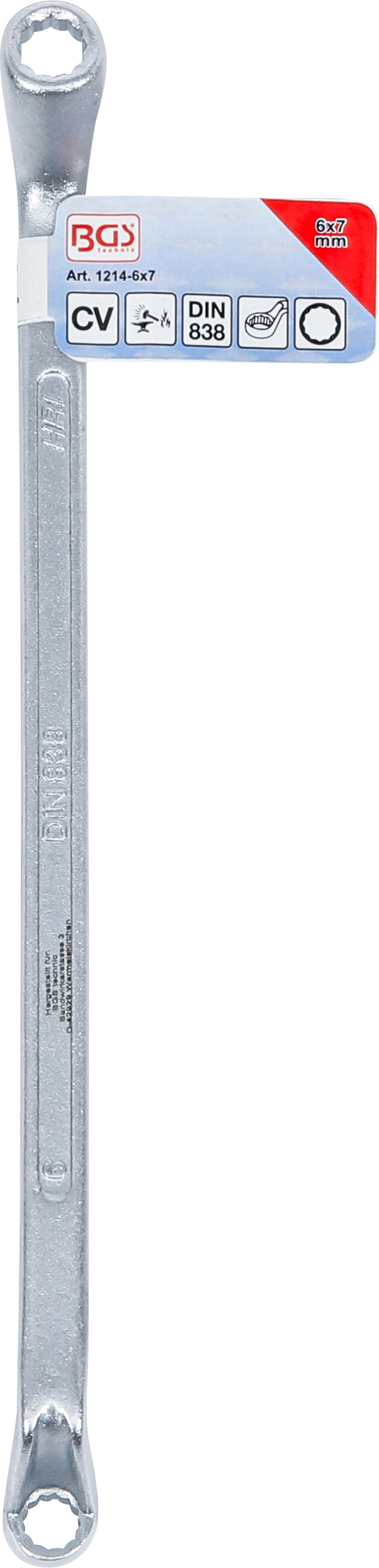 BGS Doppel-Ringschlüssel, gekröpft | SW 6 x 7 mm