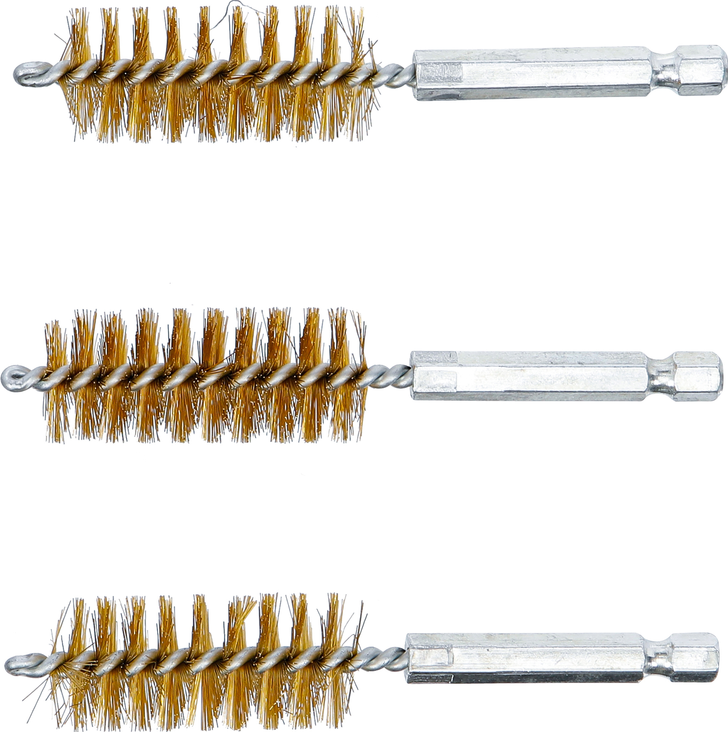 BGS Messingbürste | 19 mm | Antrieb Außensechskant 6,3 mm (1/4") | 3-tlg.