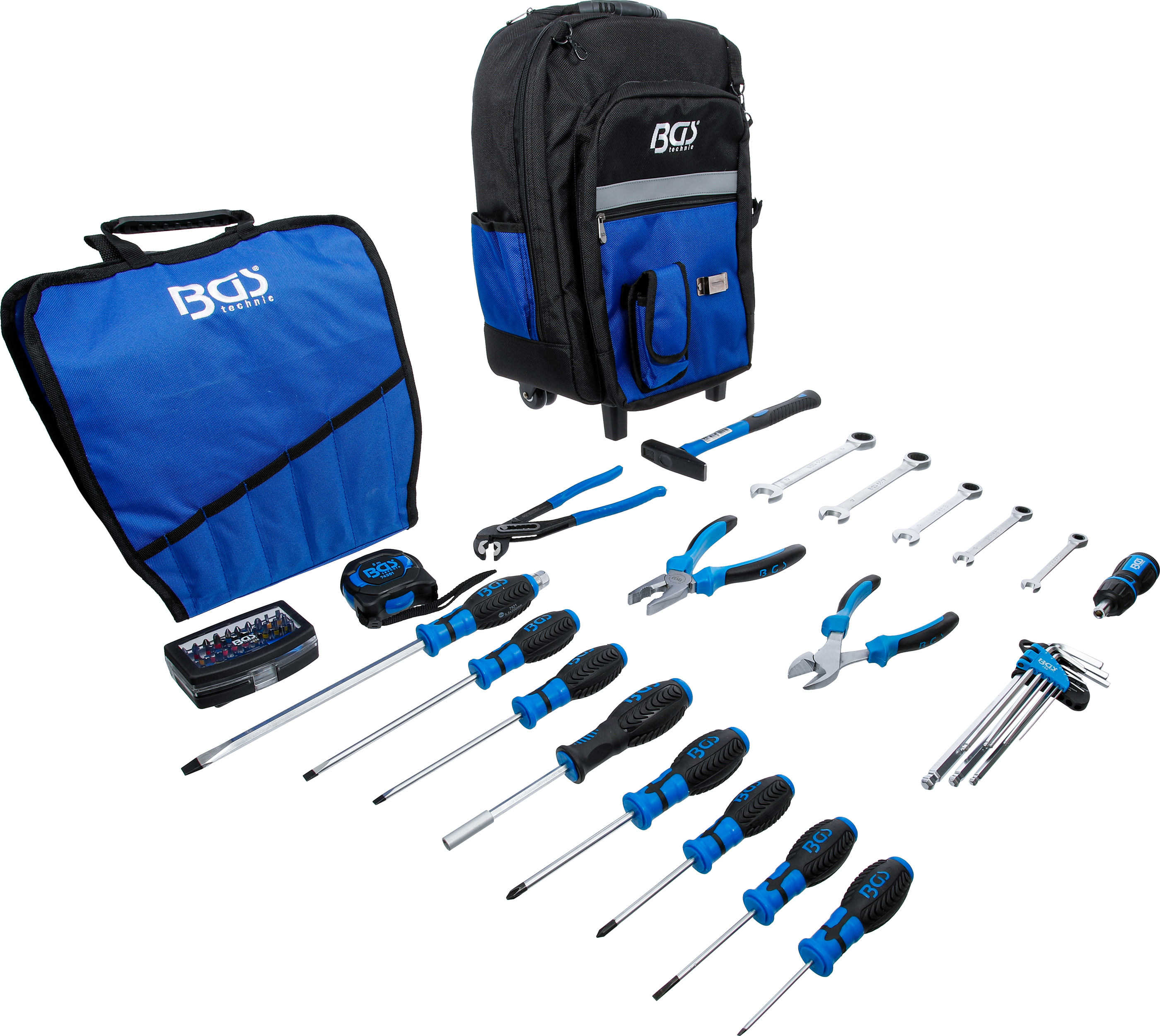BGS Werkzeugrucksack | mit Teleskopgriff, fahrbar | 66-tlg.