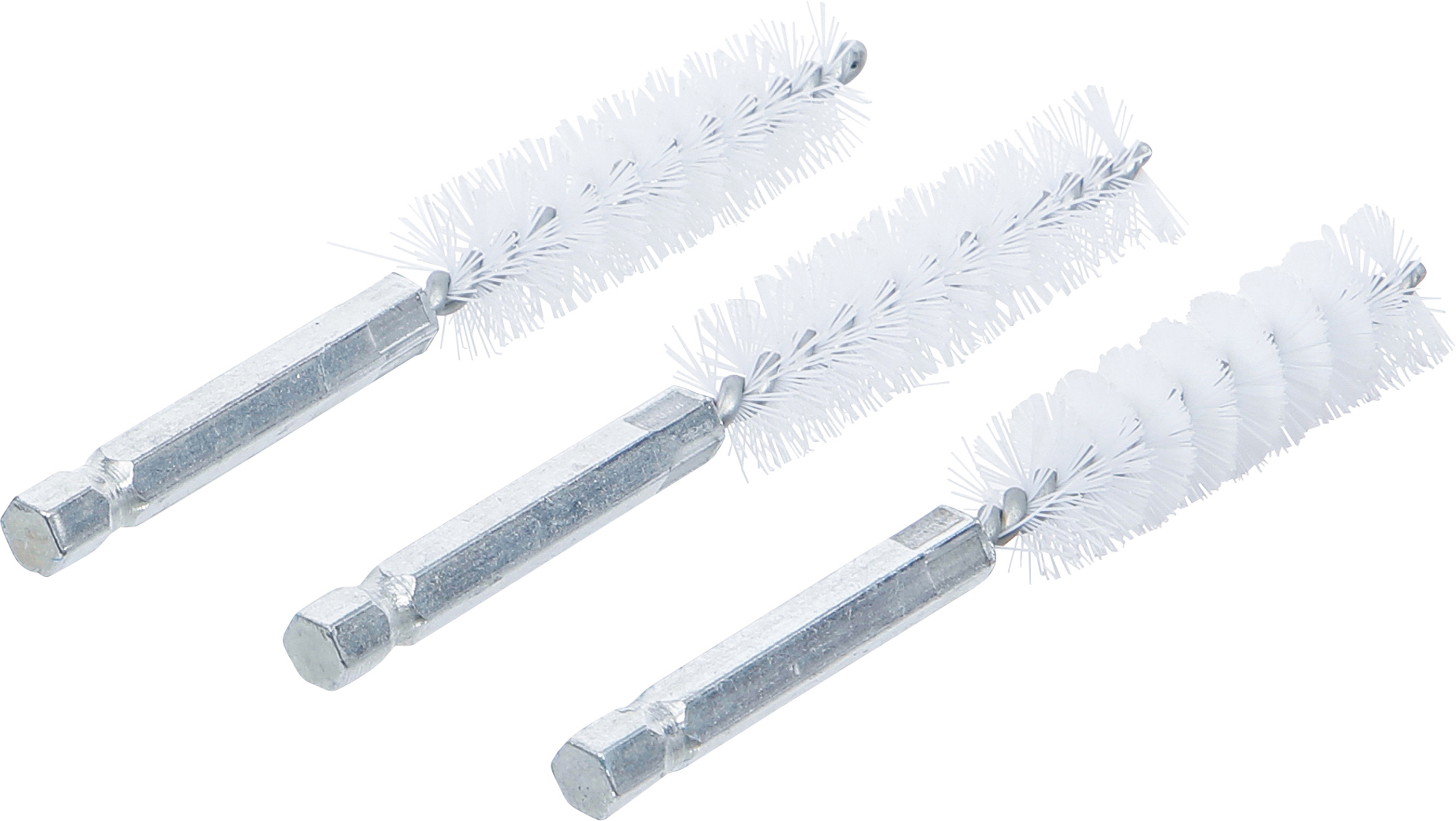 BGS Nylonbürste | 14 mm | Antrieb Außensechskant 6,3 mm (1/4") | 3-tlg.