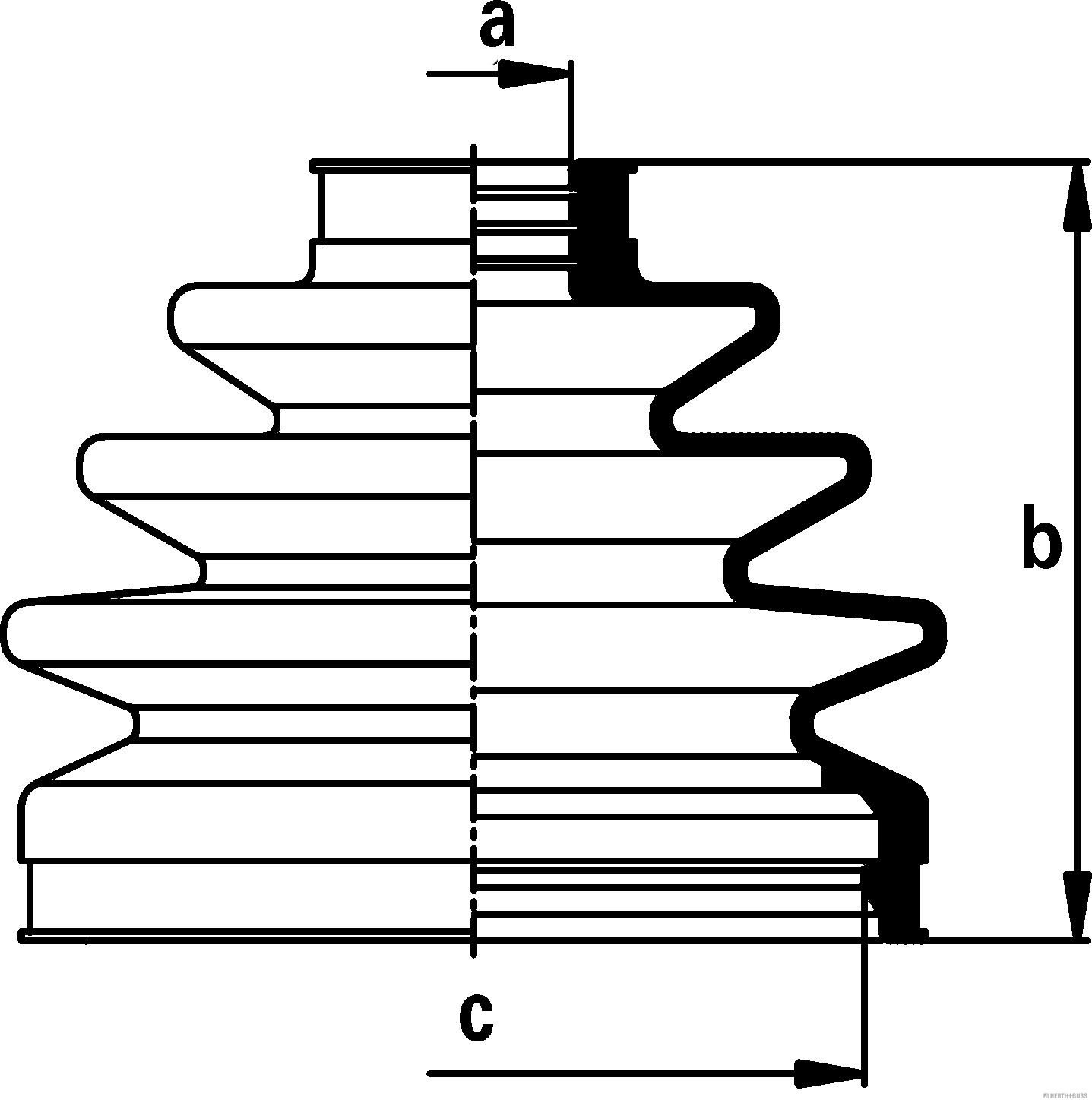Faltenbalgsatz, Antriebswelle
