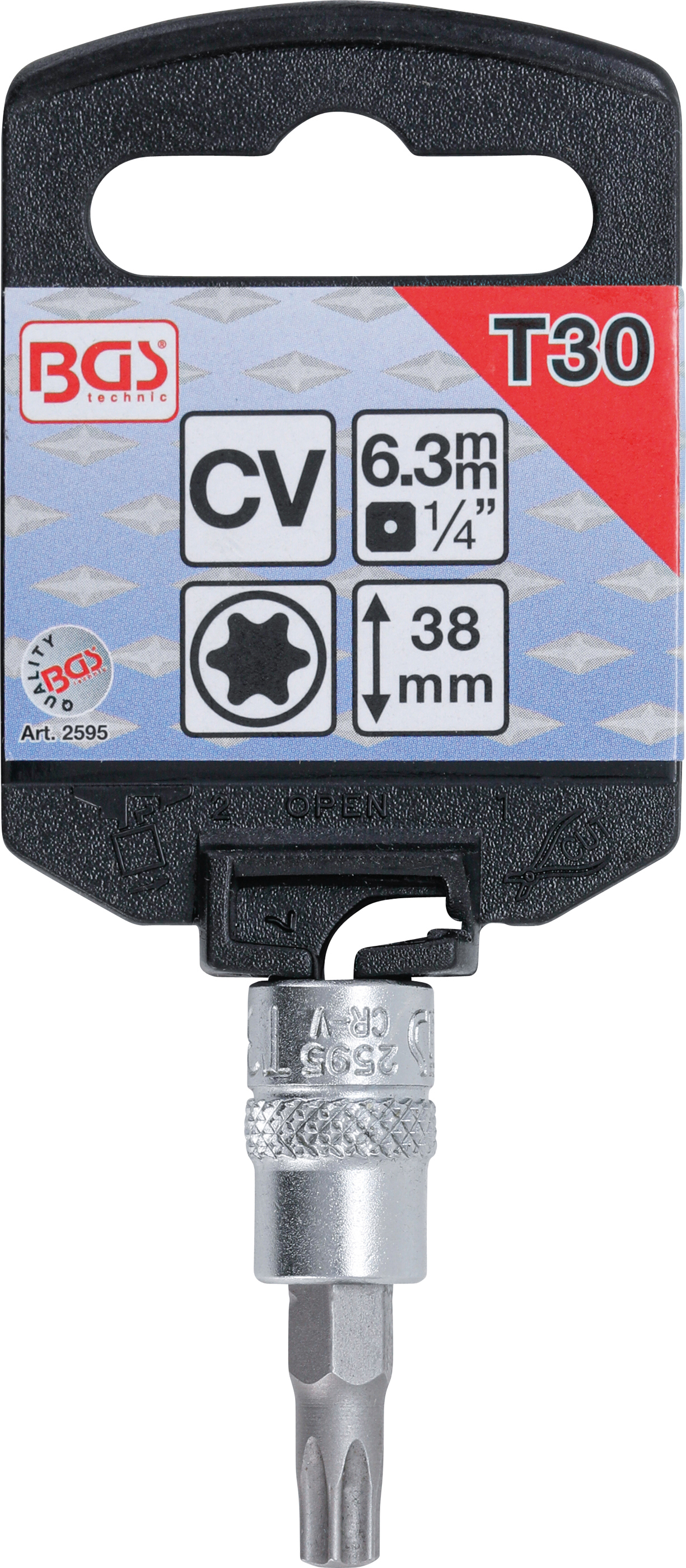 BGS Bit-Einsatz | Antrieb Innenvierkant 6,3 mm (1/4") | T-Profil (für Torx) T30