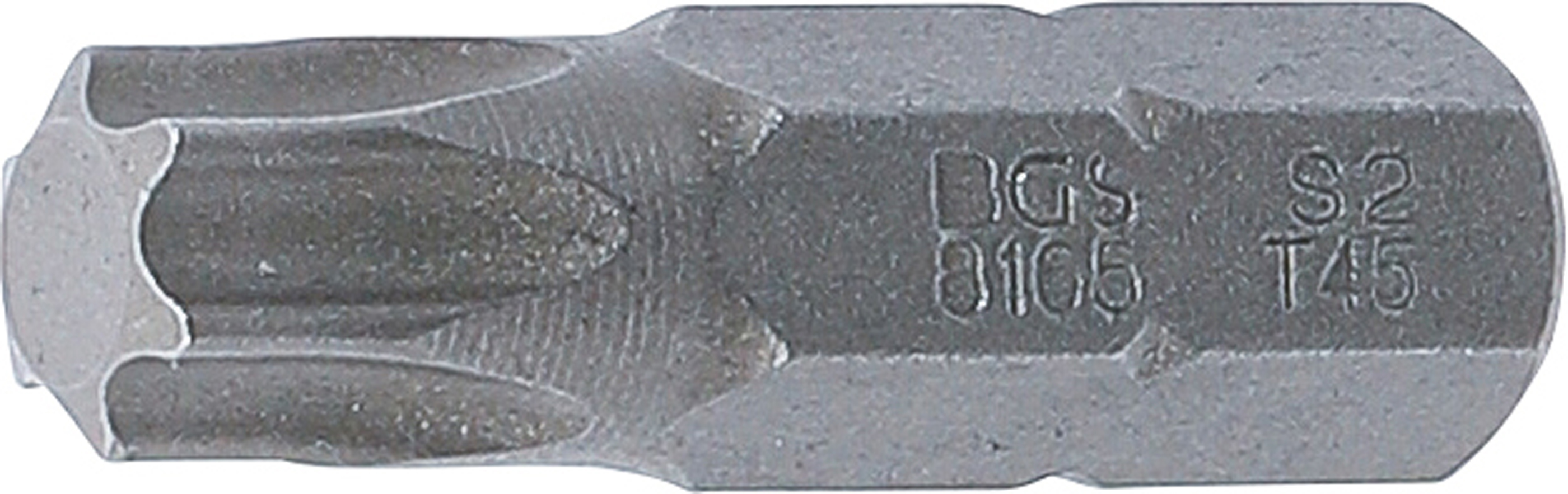 BGS Bit | Länge 30 mm | Antrieb Außensechskant 8 mm (5/16") | T-Profil (für Torx) T45