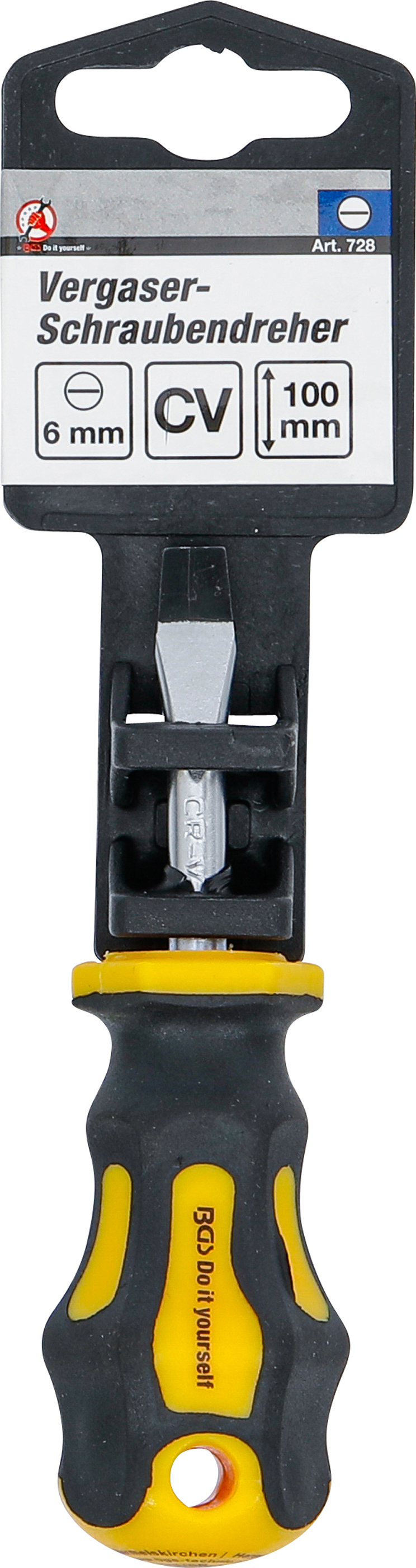 BGS Vergaser-Schraubendreher | Schlitz 6 mm | Klingenlänge 38 mm