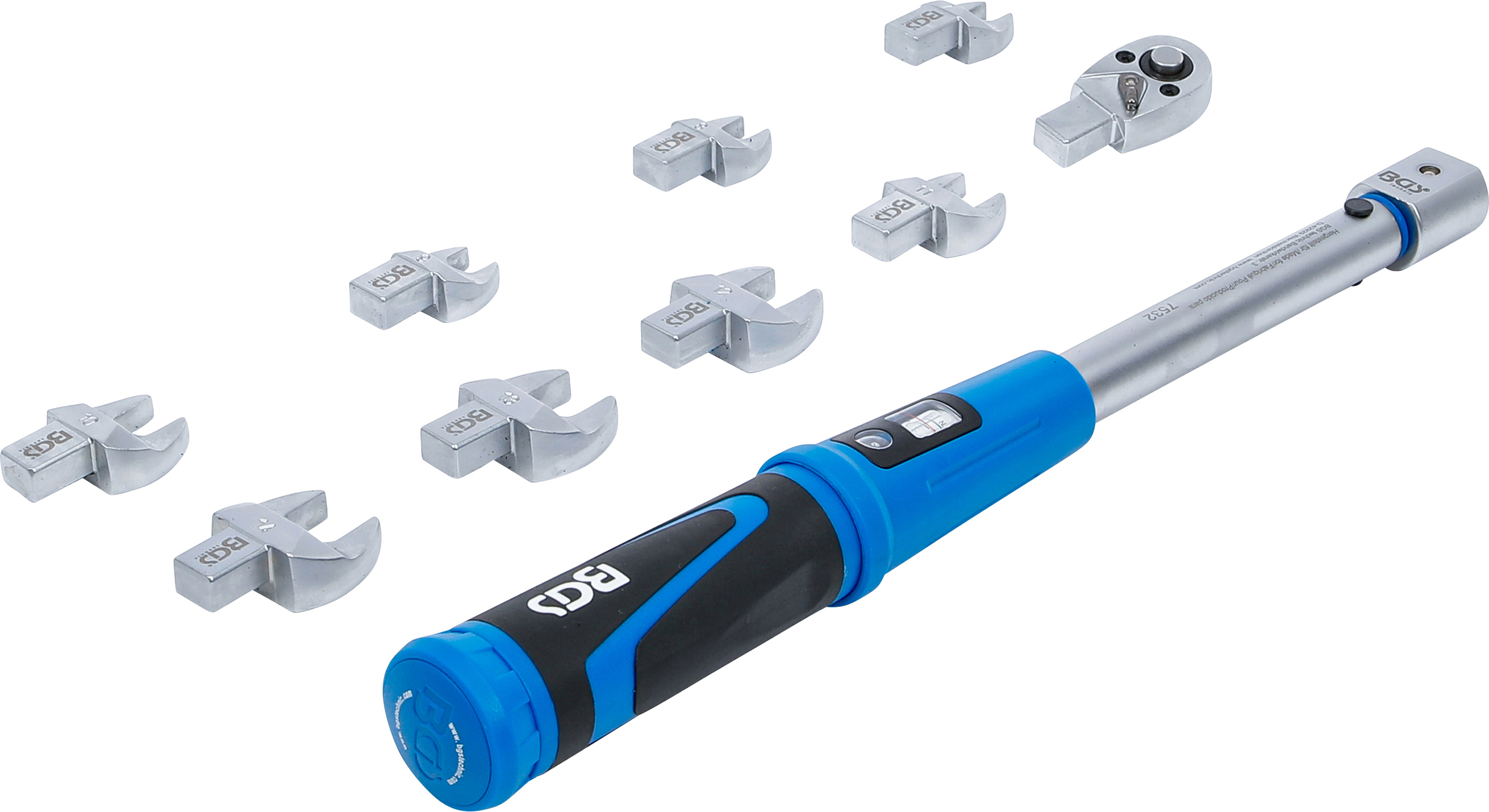 BGS Drehmomentschlüssel-Satz | für 9 x 12 mm Einsteckwerkzeuge | 10 - 50 Nm | 10-tlg.