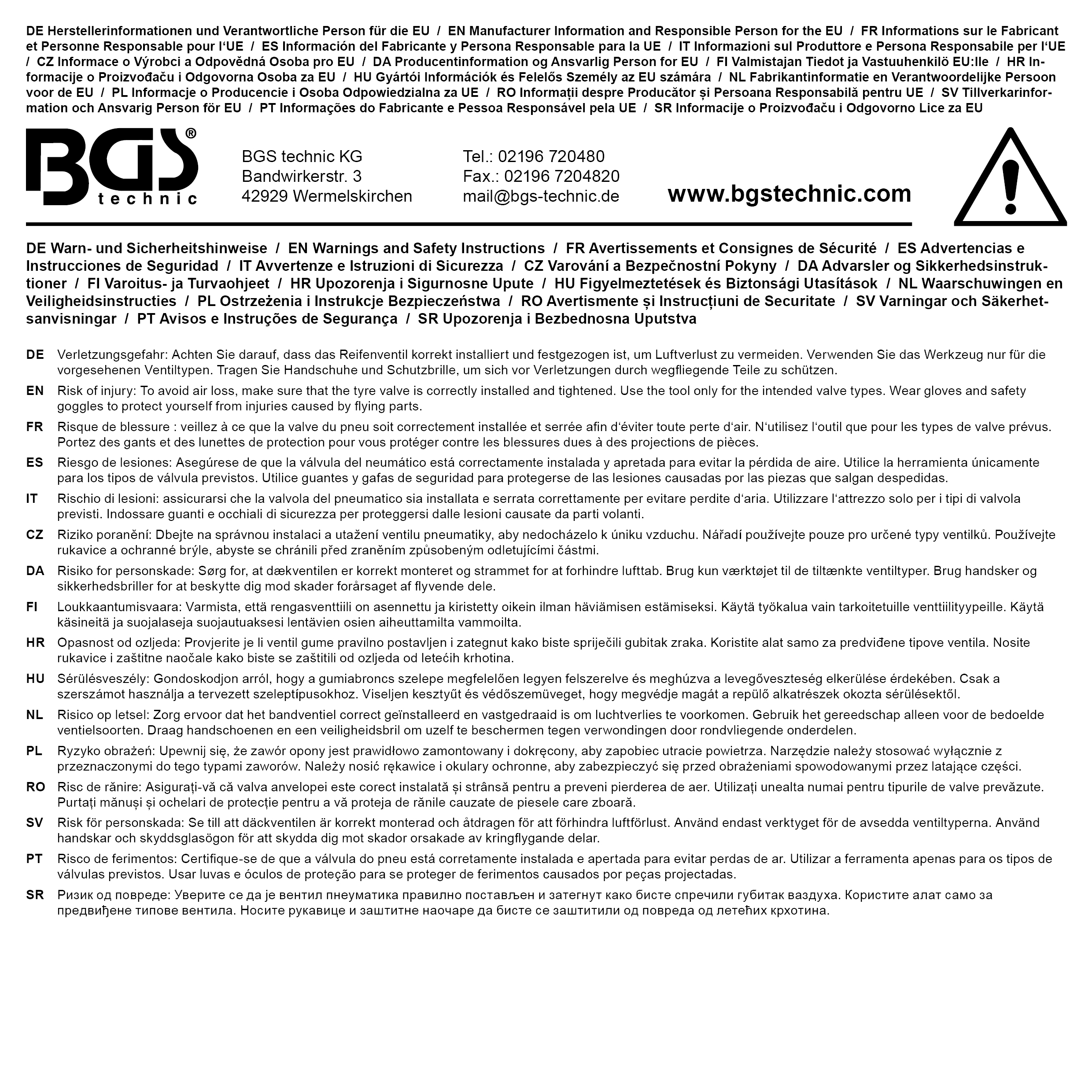 BGS Reifen-Ventilschaft-Einziehwerkzeug | extra dicker Kunststoffschutz
