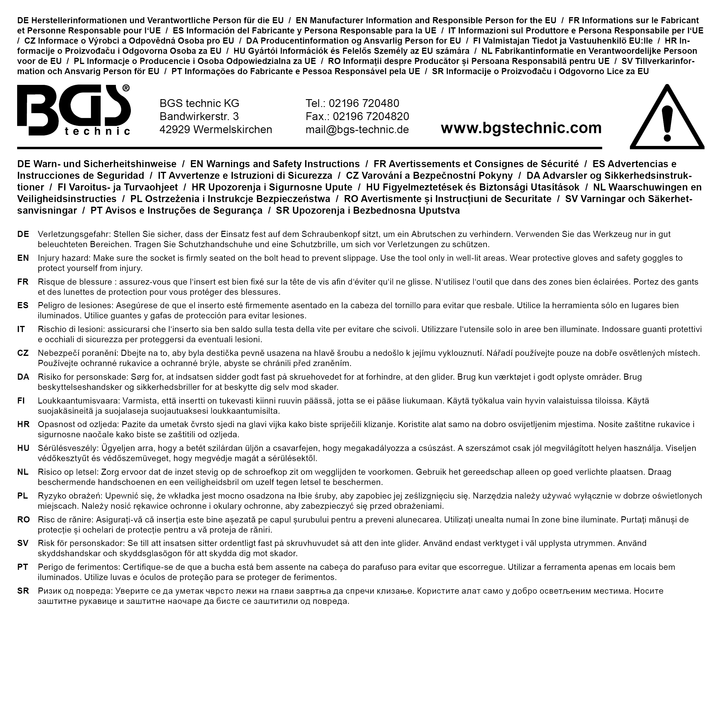 BGS Steckschlüssel-Einsatz Zwölfkant, tief | Antrieb Innenvierkant 6,3 mm (1/4") | SW 5,5 mm