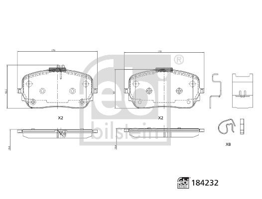 Bremsbelagsatz vorne (mit Befestigungsmaterial), passt zu: MERCEDES GLE (C167), GLE (V167), GLS (X167) 2.0D-4.0H 10.18-