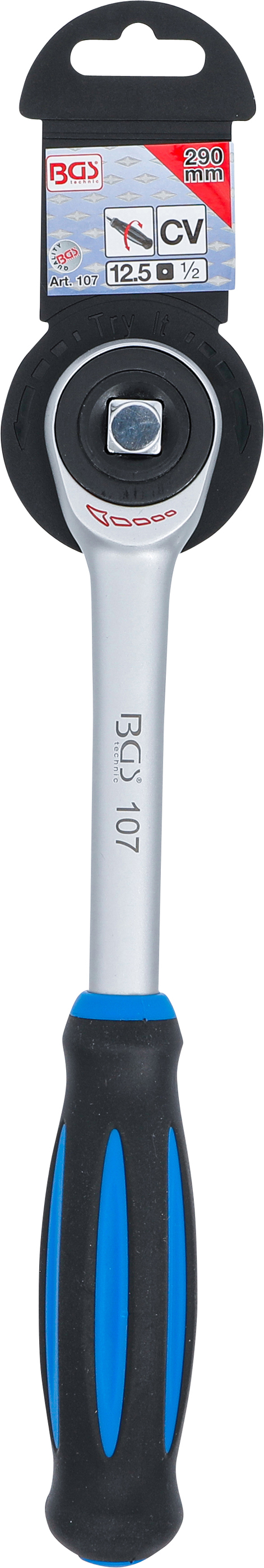 BGS Umschaltknarre mit Drehgriff | Abtrieb Außenvierkant 12,5 mm (1/2")