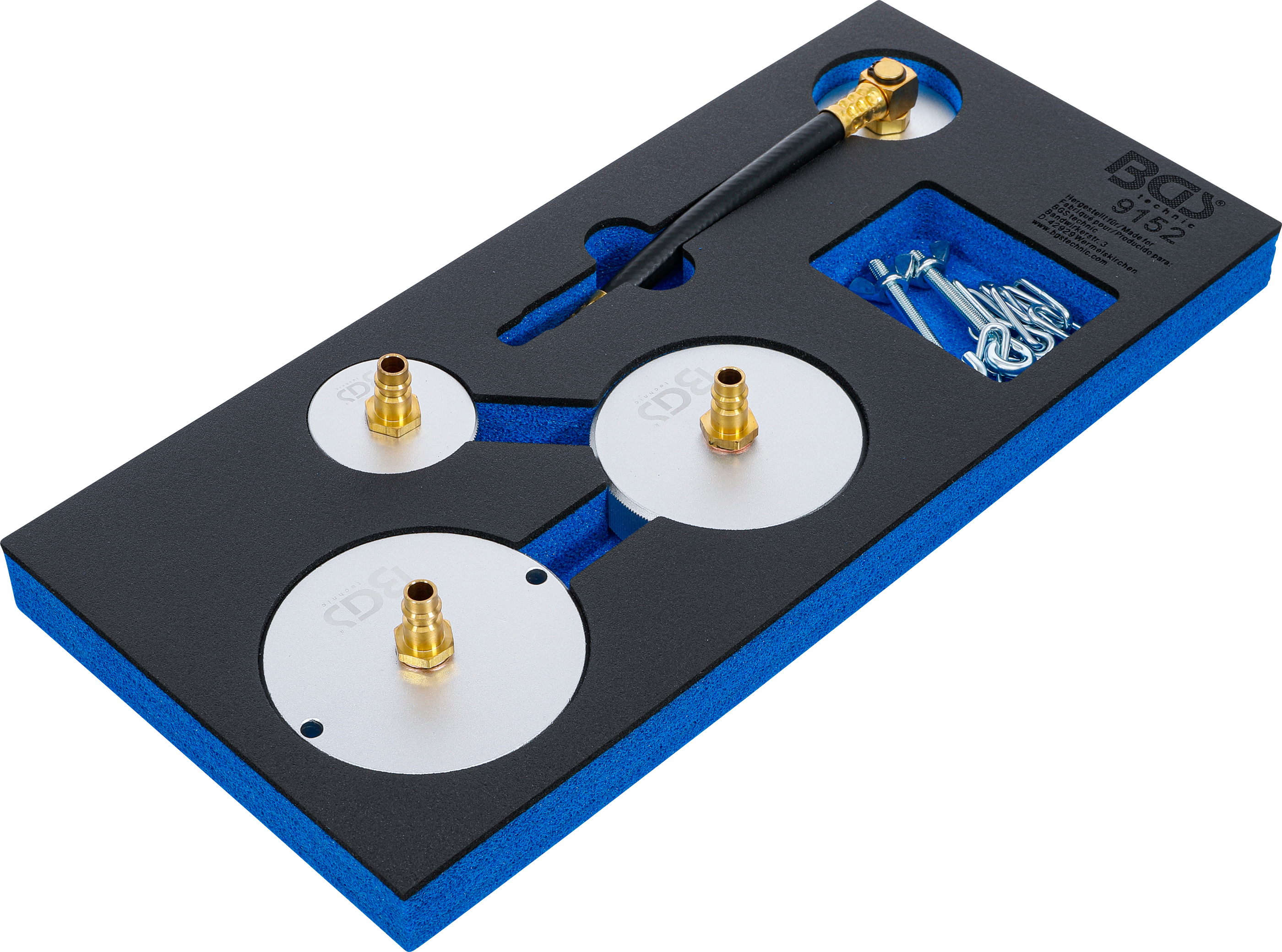 BGS Werkstattwageneinlage 1/3: Adapter-Satz für Druckluft-Bremsenentlüfter | 4-tlg.