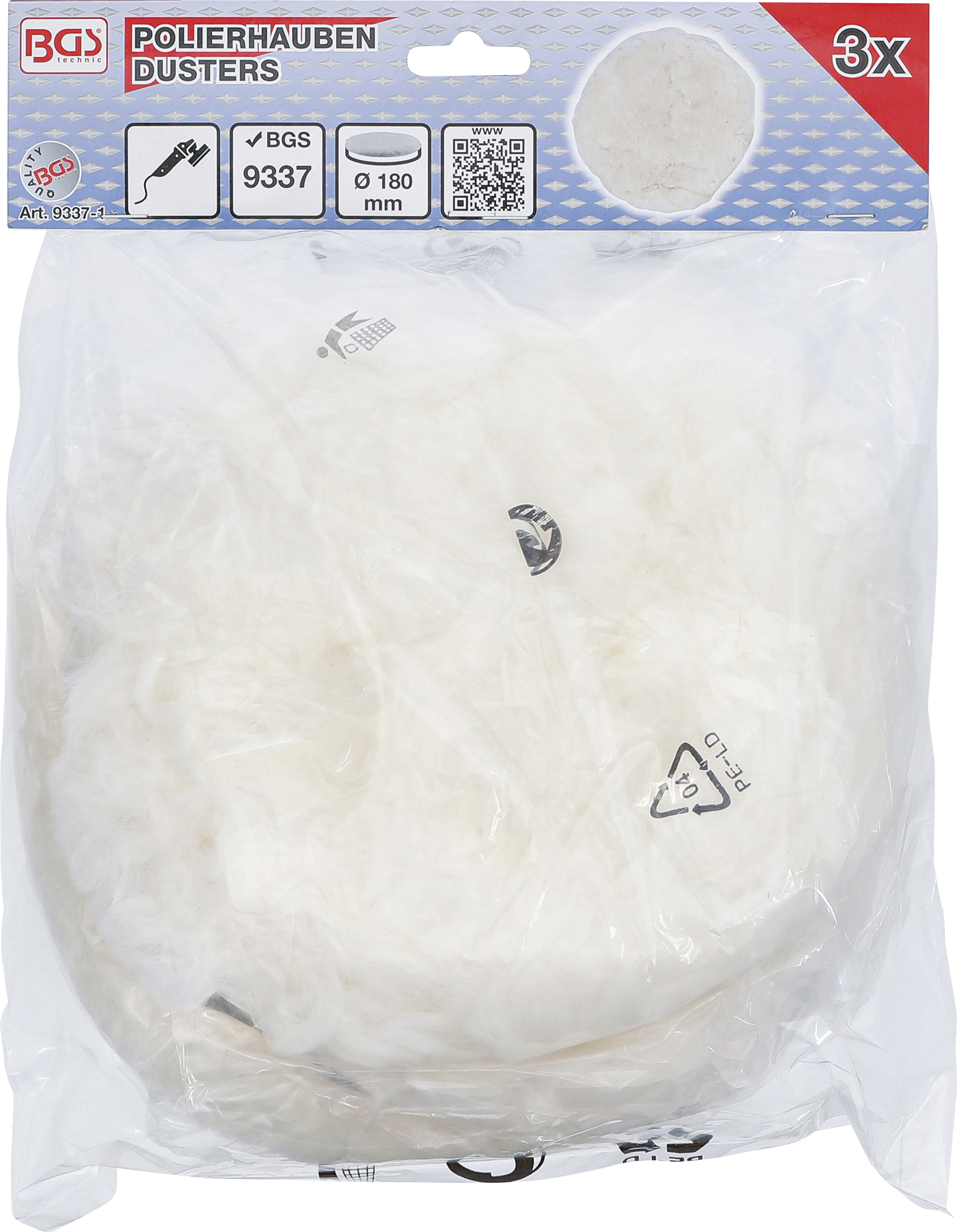 BGS Polierhauben | Ø 180 mm | 3-tlg. | für Art. 9337