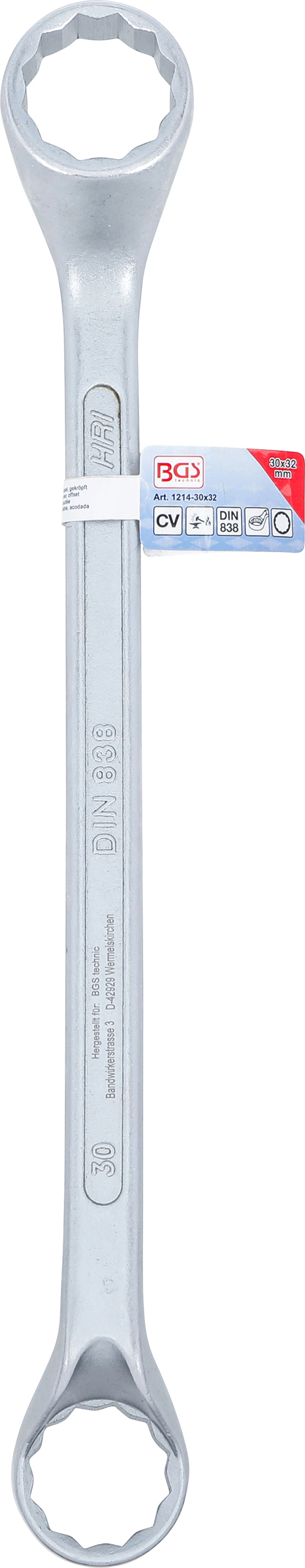 BGS Doppel-Ringschlüssel, gekröpft | SW 30 x 32 mm