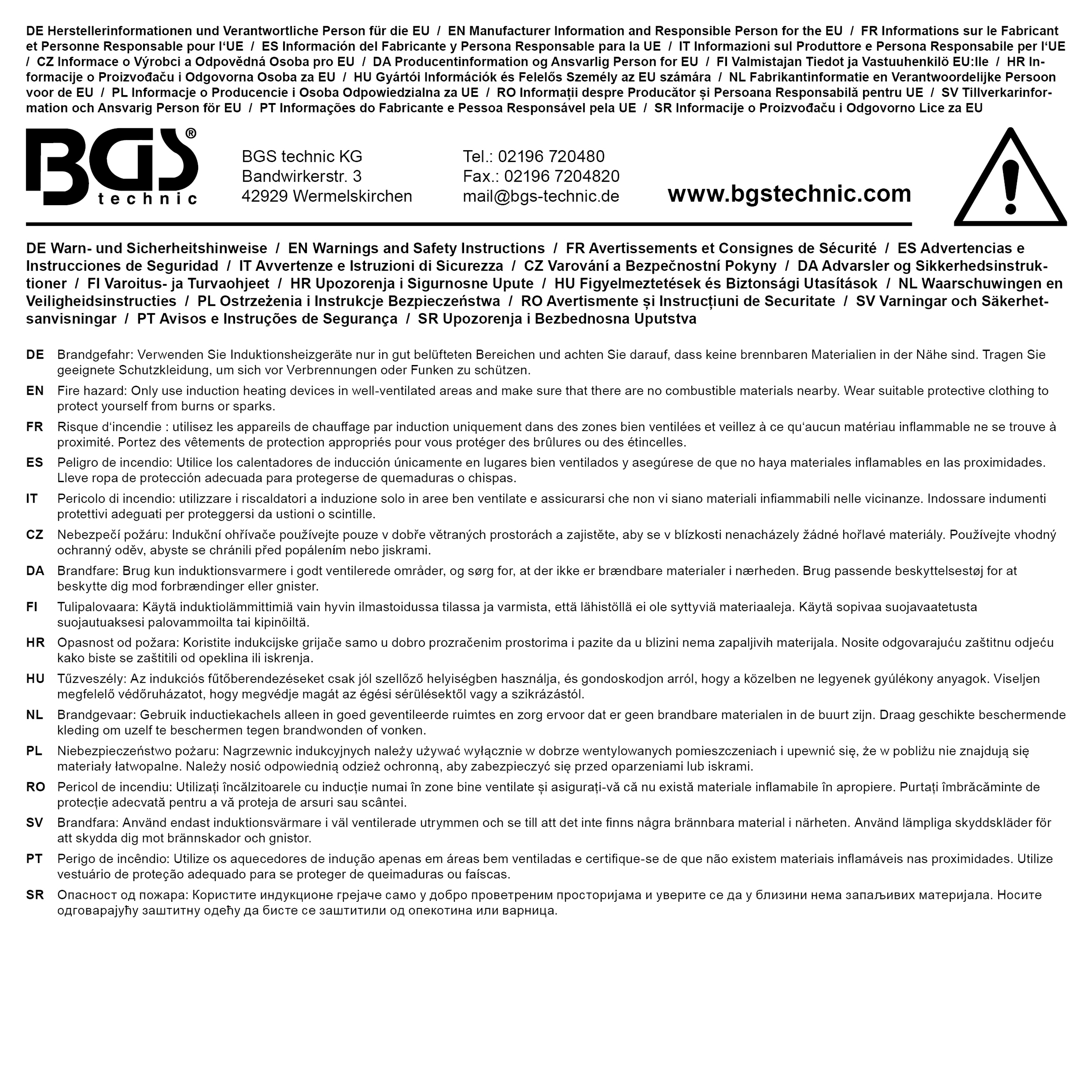 BGS Induktions-Spulen-Satz für Induktionsheizgerät | 90° abgewinkelt | für Art. 2169, 3390, 3391 | 8-tlg.