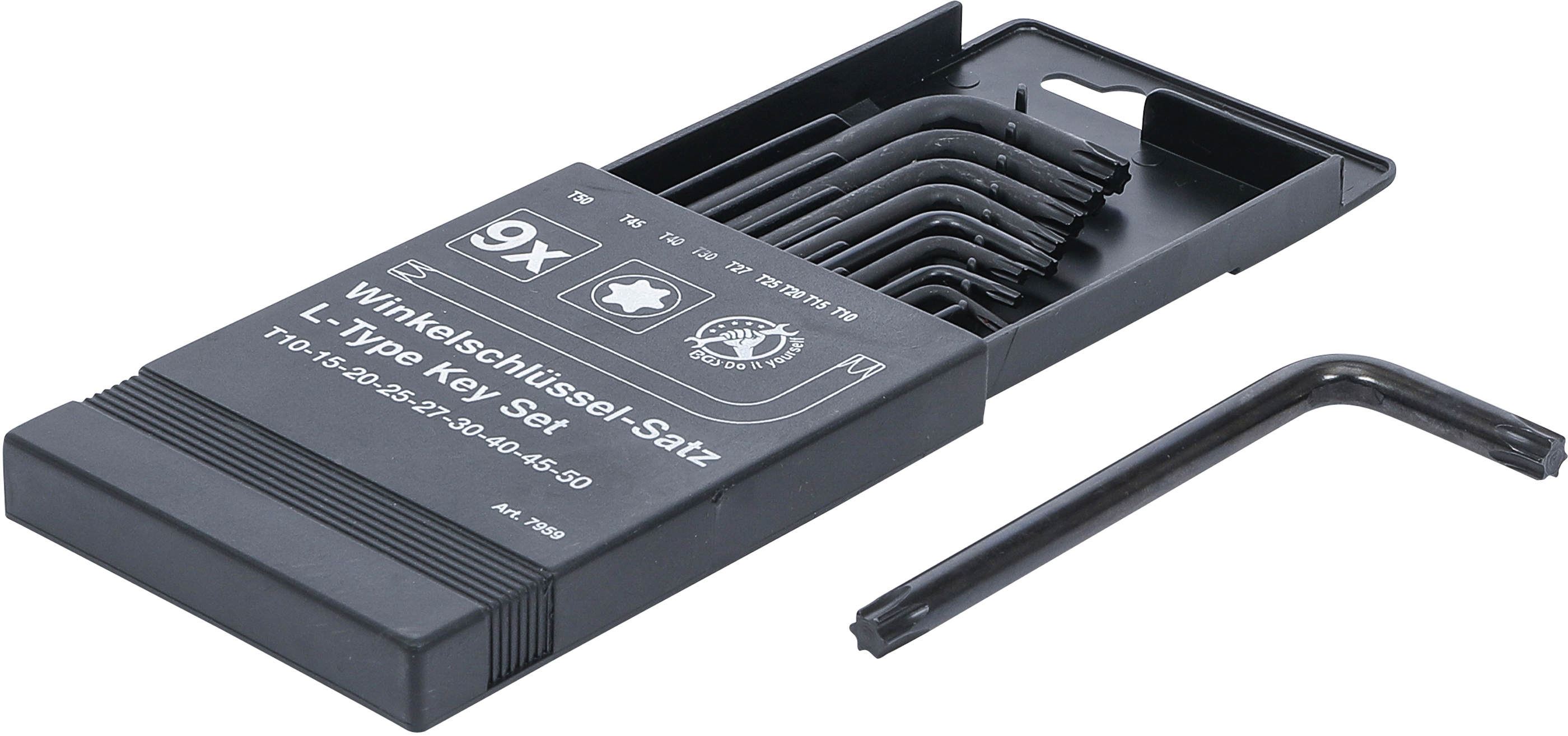 BGS Winkelschlüssel-Satz | T-Profil (für Torx) T10 - T50 | 9-tlg.