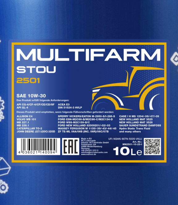 10W-30 Mannol 2501 Multifarm STOU 10 Liter