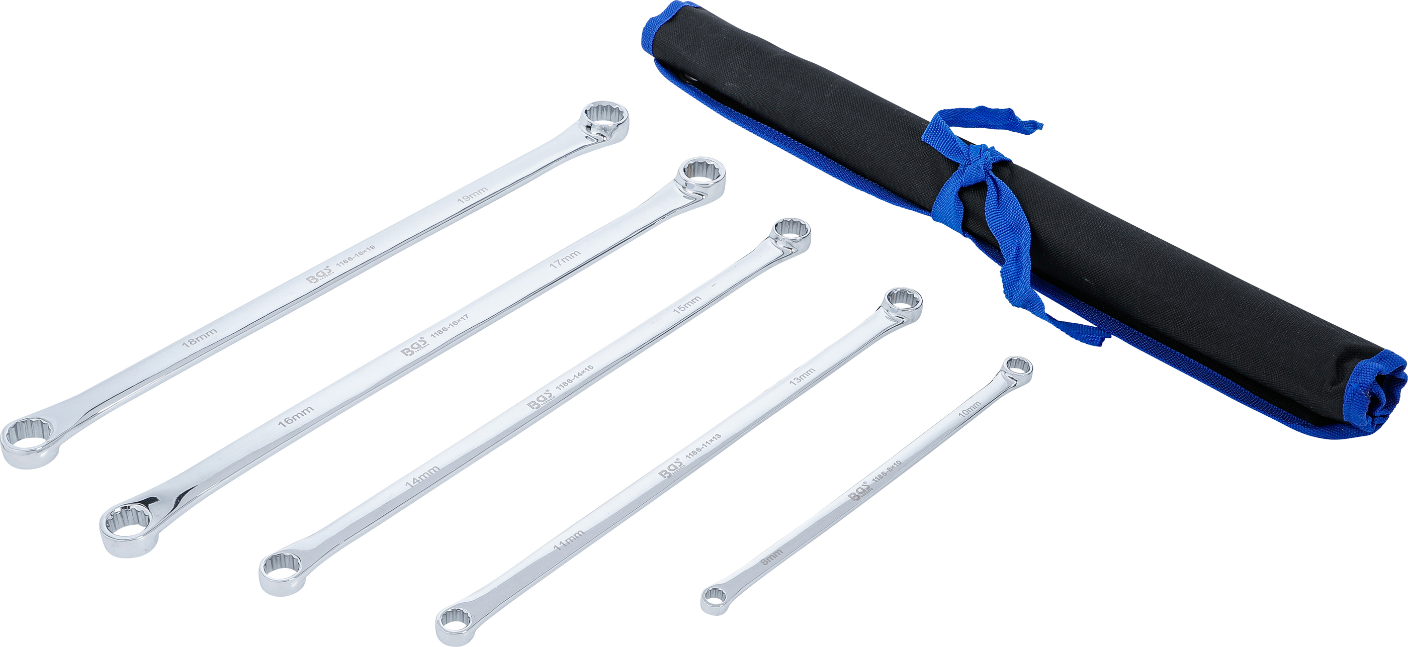 BGS Doppel-Ringschlüssel-Satz | extra lang | SW 8 - 19 mm | 5-tlg.