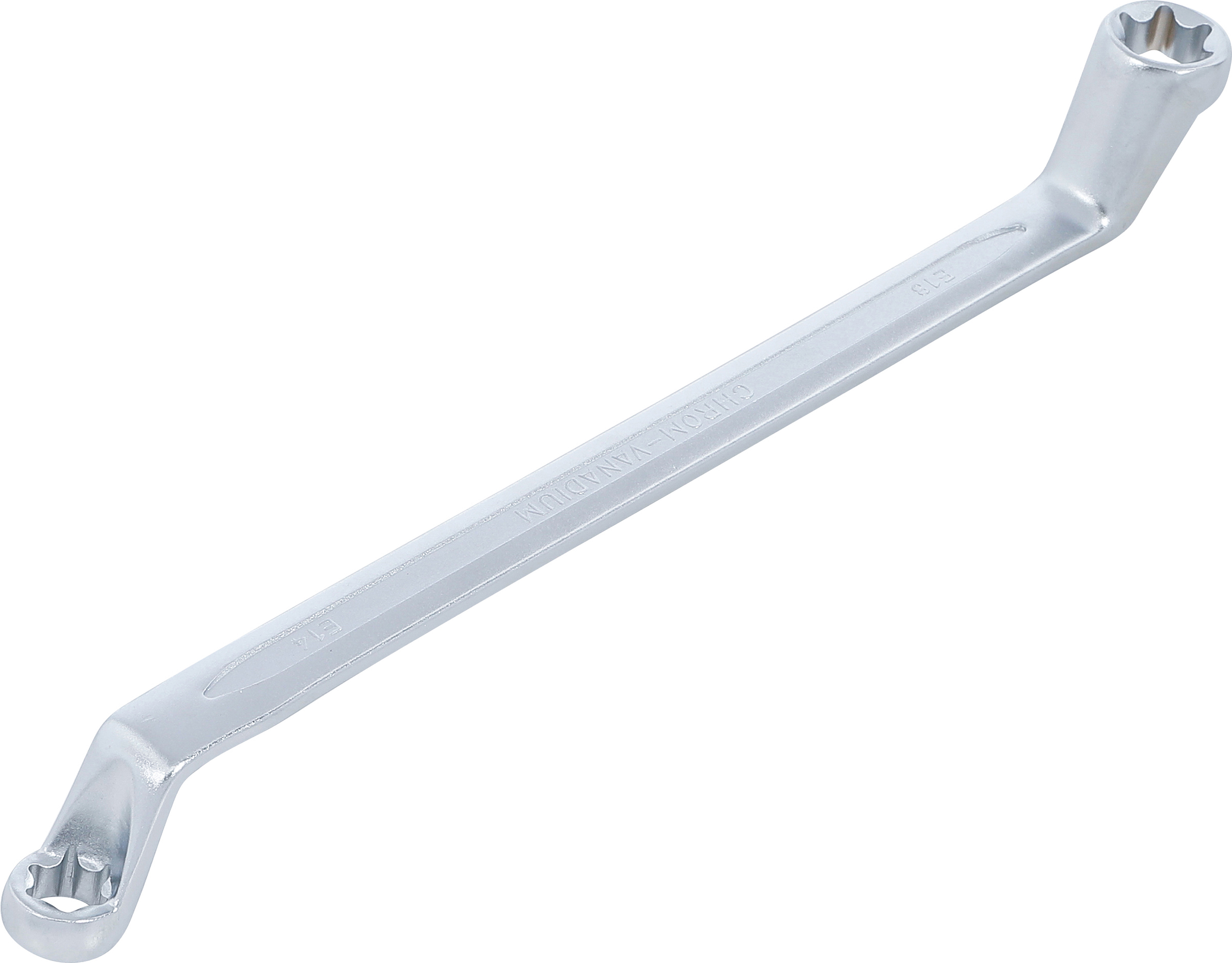 BGS Doppel-Ringschlüssel mit E-Profil-Ringköpfen | gekröpft | SW E14 x E18