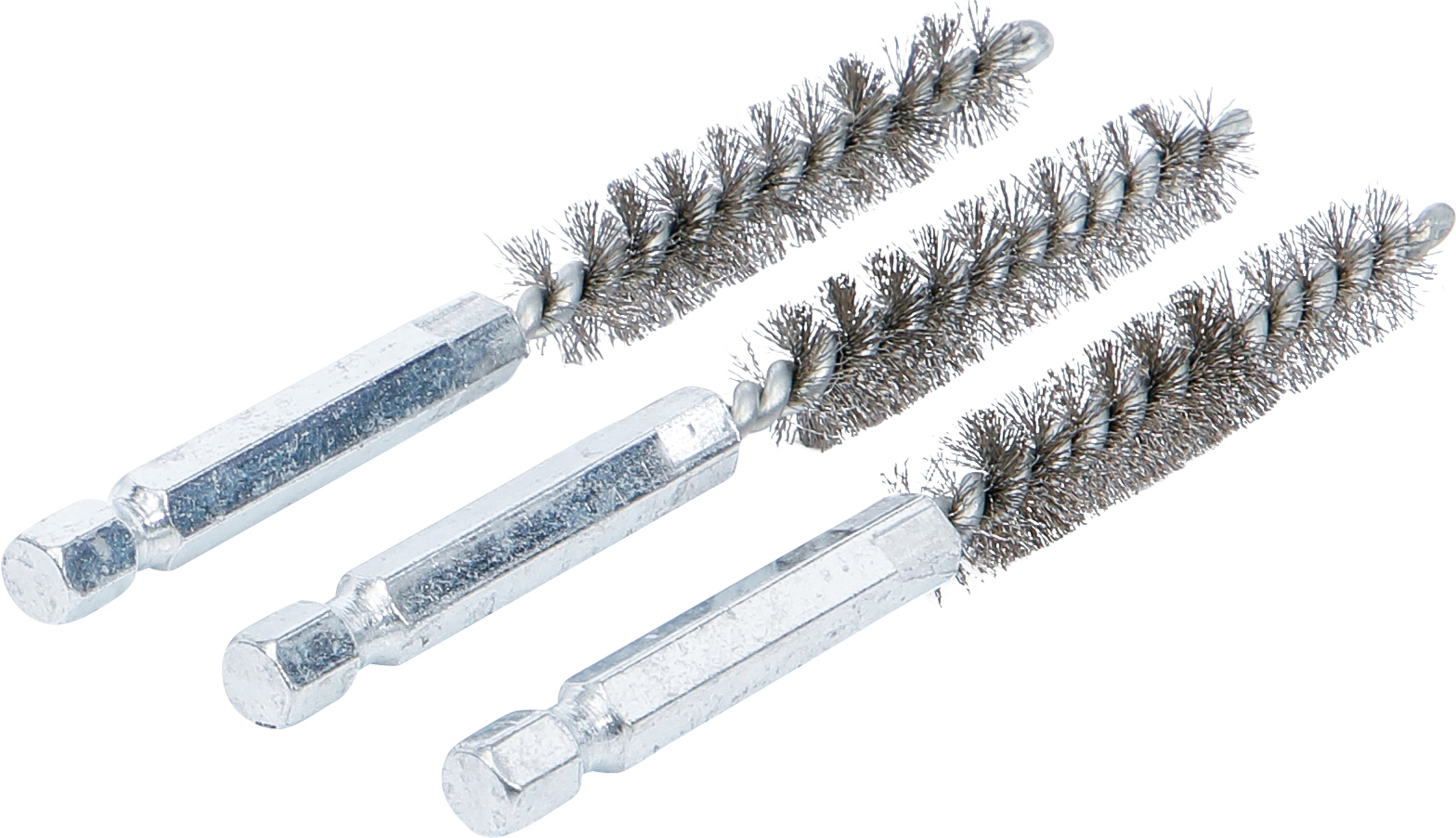 BGS Stahlbürste | 10 mm | Antrieb Außensechskant 6,3 mm (1/4") | 3-tlg.