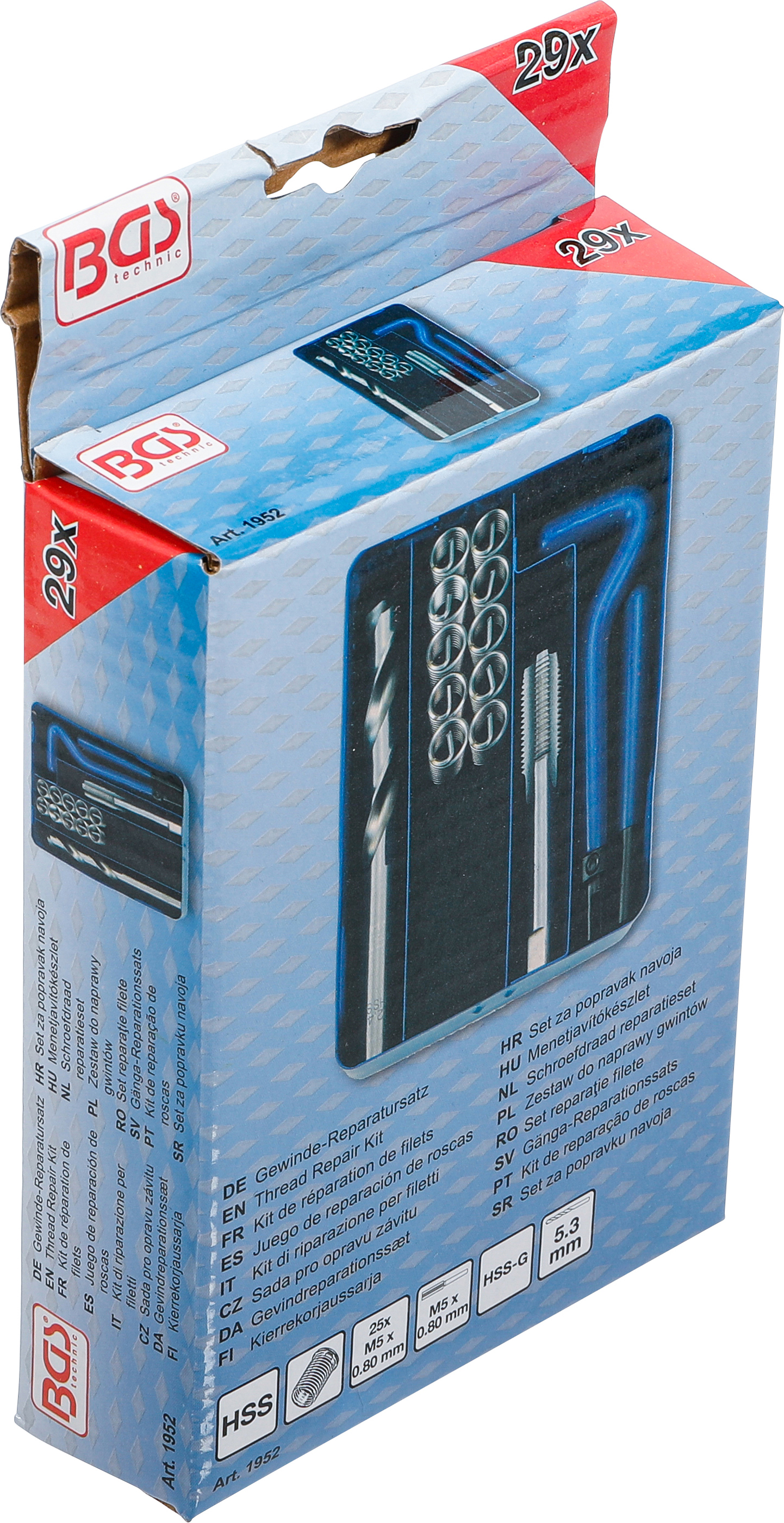 BGS Gewinde-Reparatursatz | M5 x 0,8 | 29-tlg.