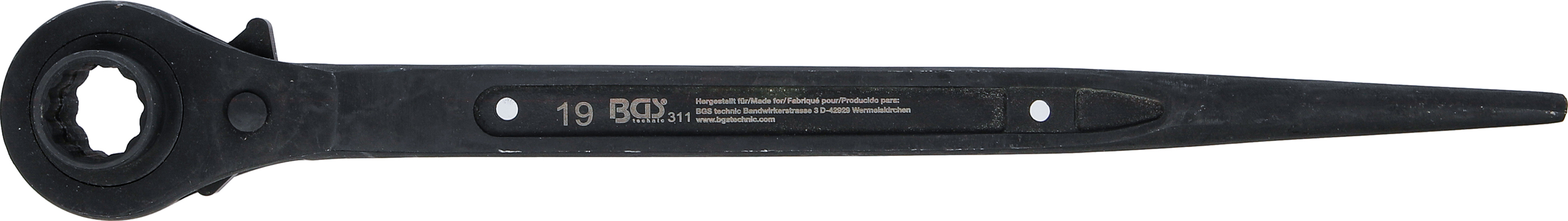 BGS Gerüstbauer-Knarre | SW 19 x 24 mm