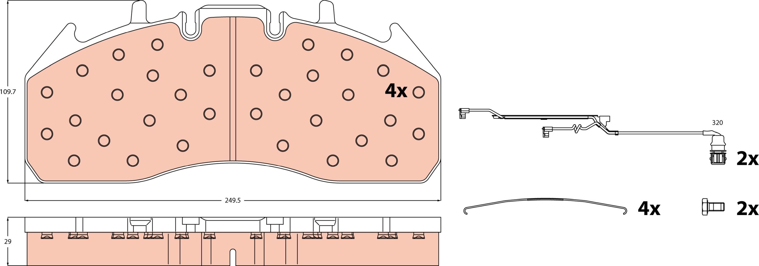 Bremsbelagsatz, Scheibenbremse