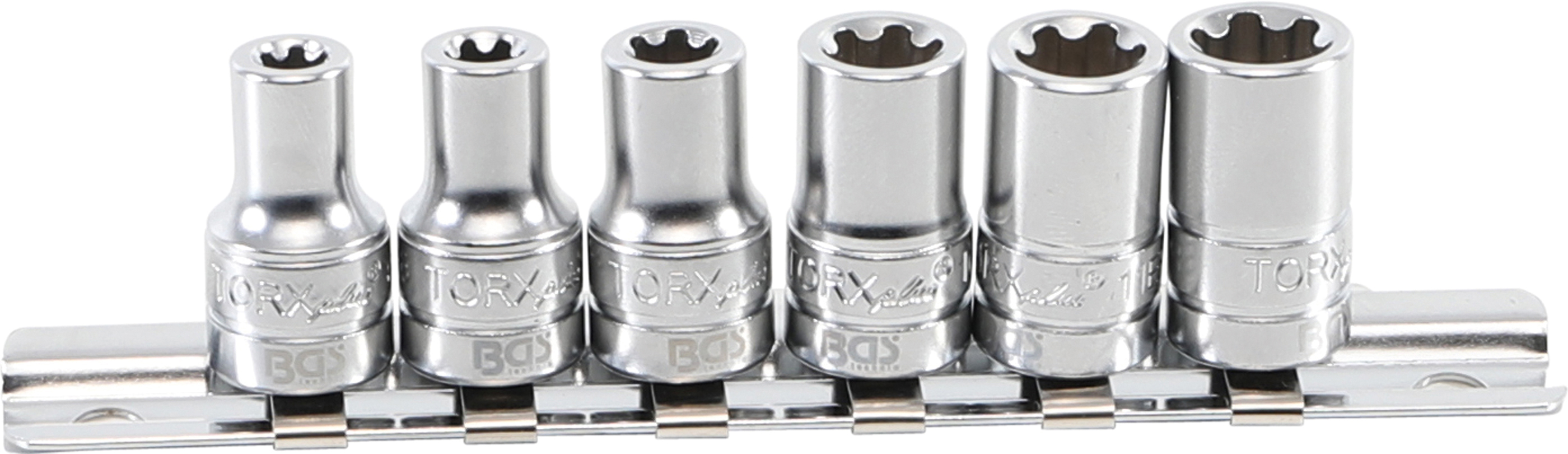 BGS Steckschlüssel-Einsatz-Satz T-Profil Plus (für Torx Plus) | Antrieb Innenvierkant 6,3 mm (1/4") | SW 6EP - 12EP | 6-tlg.
