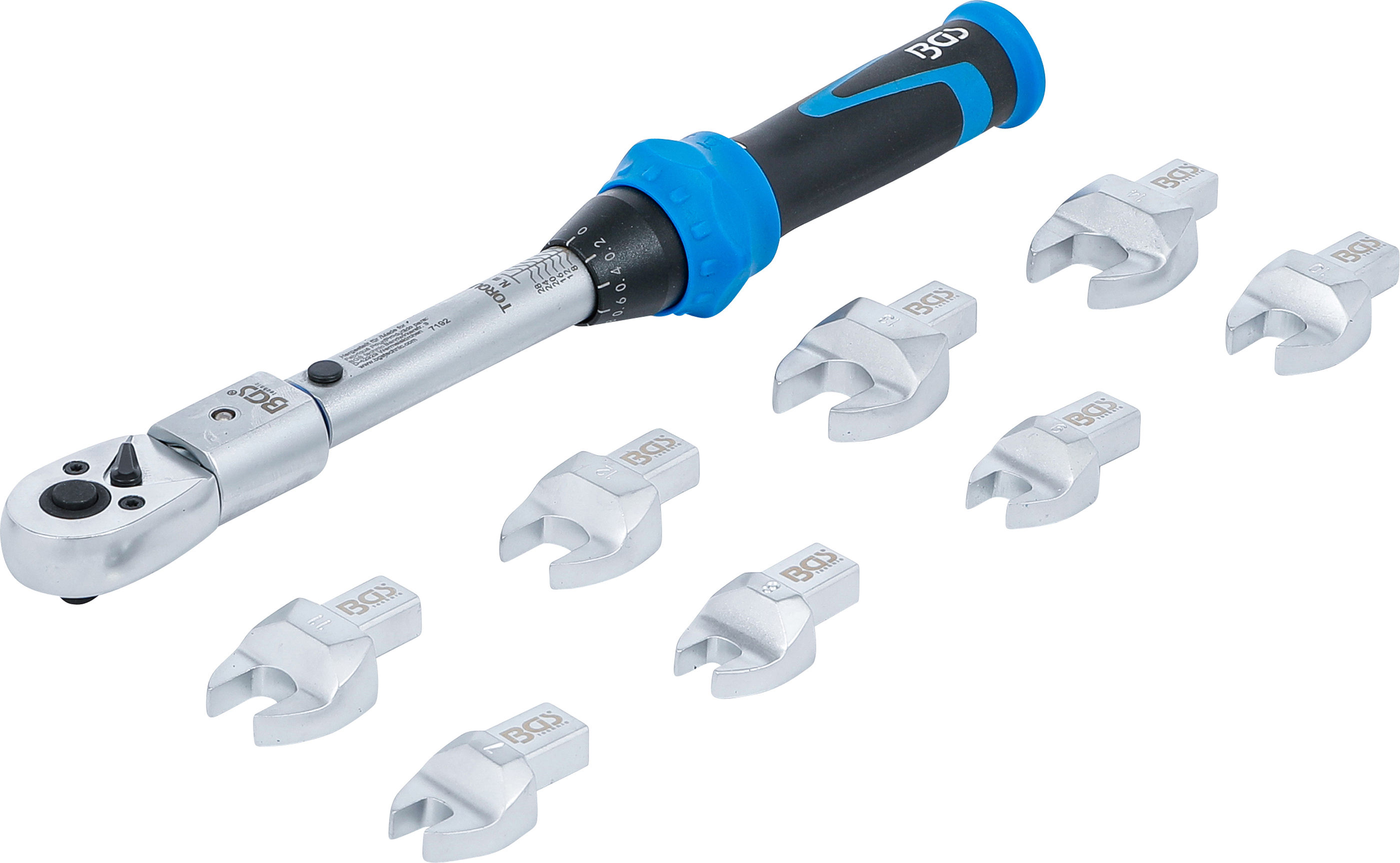 BGS Drehmomentschlüssel-Satz | für 9 x 12 mm Einsteckwerkzeuge | 6 - 30 Nm | 10-tlg.