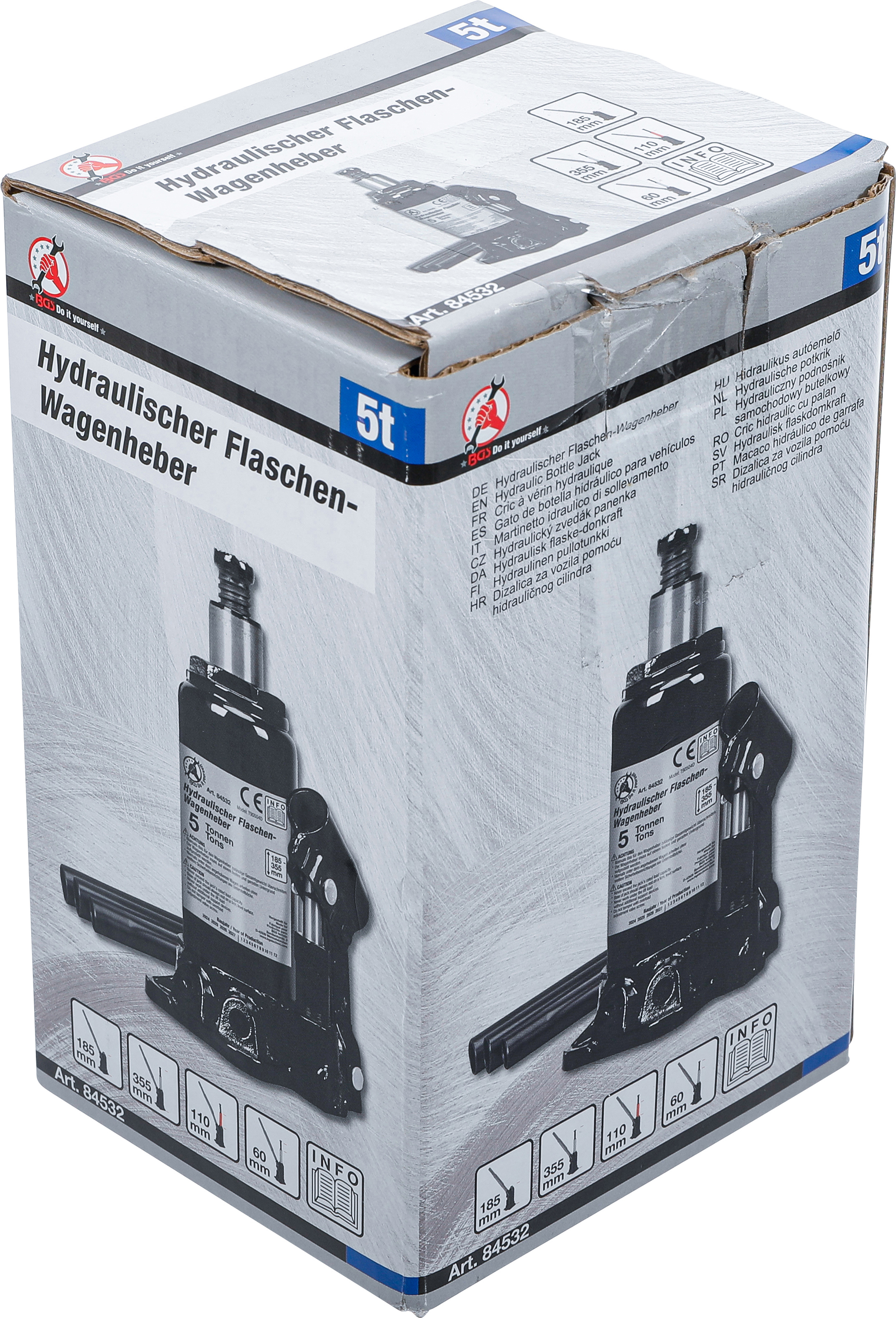 BGS Hydraulischer Flaschen-Wagenheber | 5 t